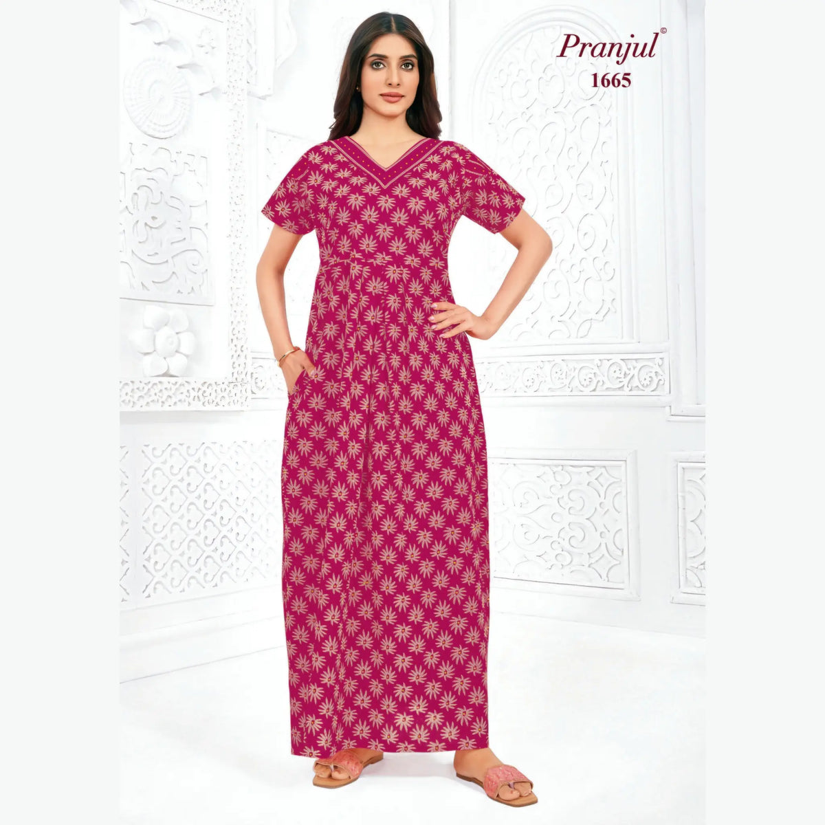 Pranjul Cotton Nighty 1665
