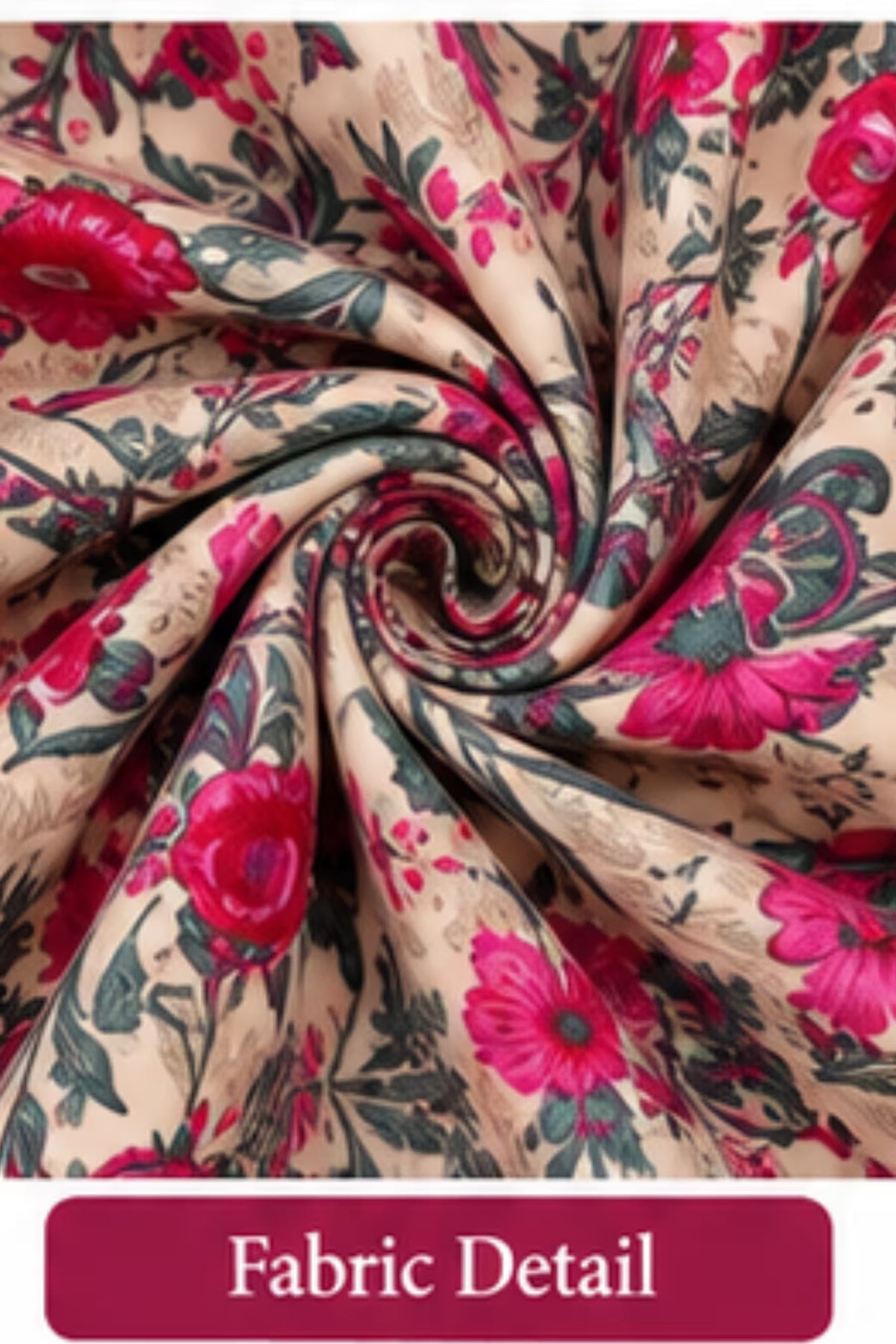 Fabric Detail - Pranjul 2007 Cotton Nighty for Women -Cream Floral | Bavis Clothing