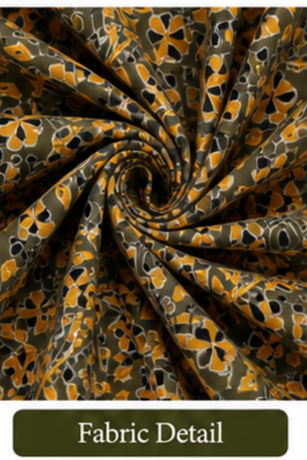 Fabric Detail - Pranjul 2013 Printed Cotton Nighty for Women – Olive Green Floral Full Length | Bavis Clothing