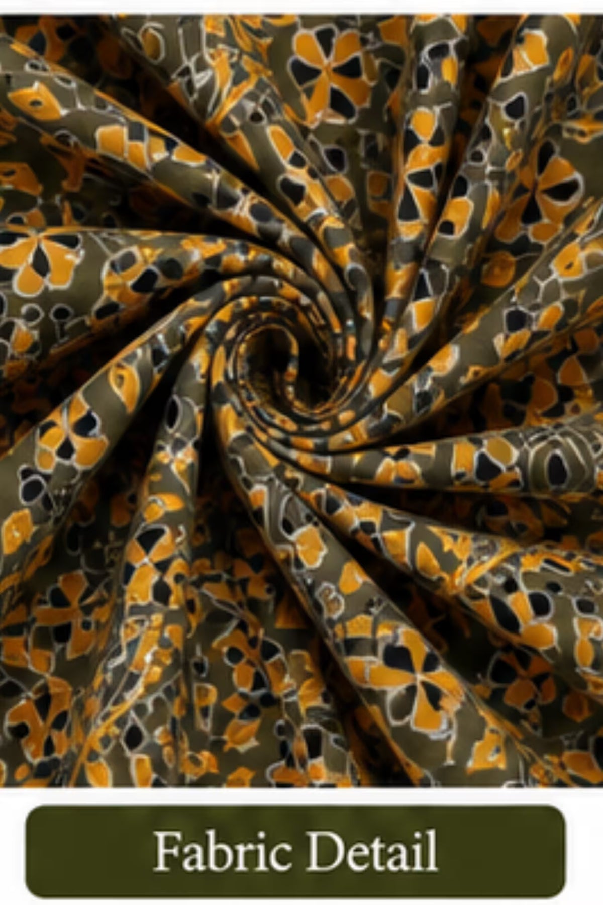 Fabric Detail - Pranjul 2013 Printed Cotton Nighty for Women – Olive Green Floral Full Length | Bavis Clothing
