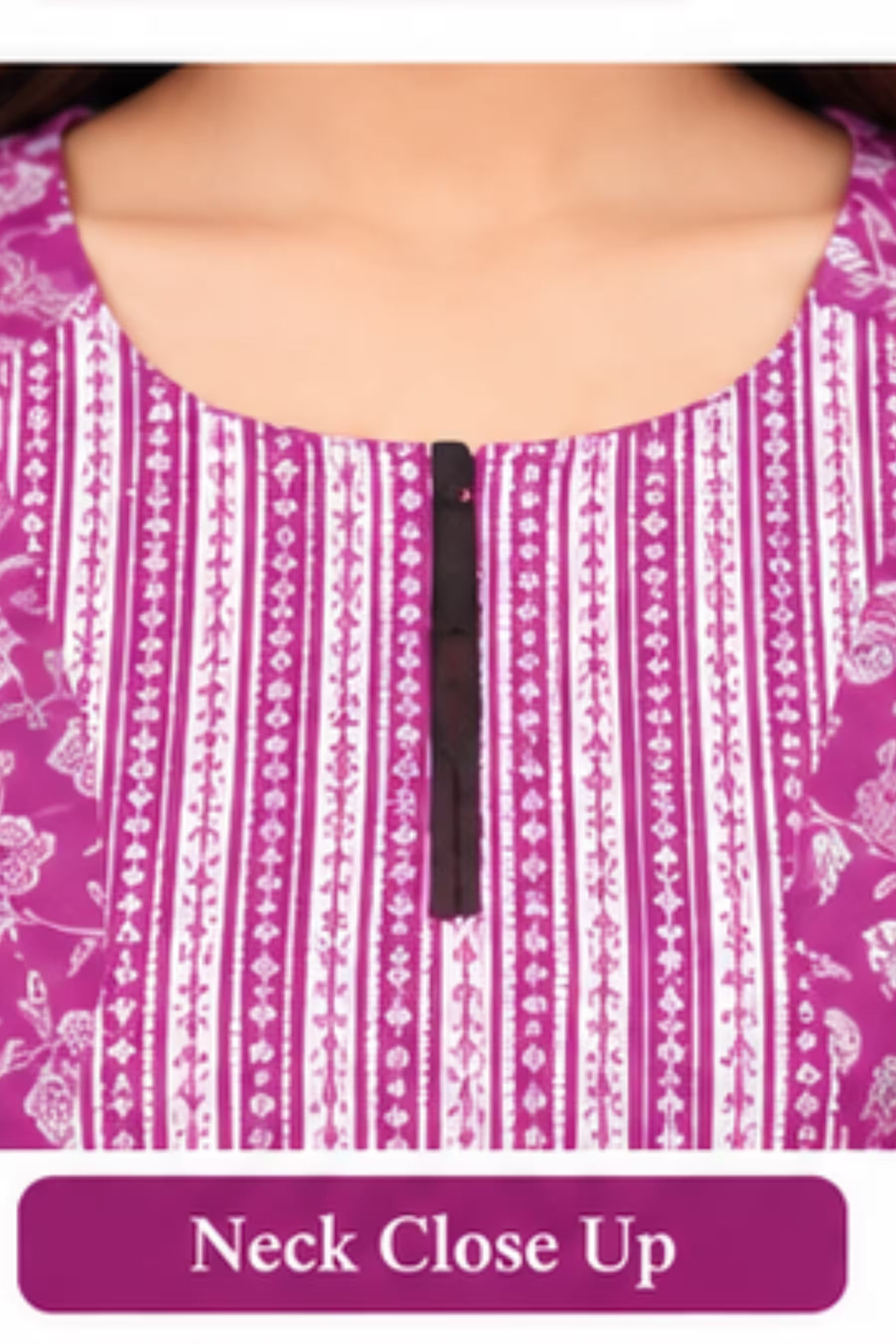 Pranjul 2005 Printed Cotton Nighty for Women – Magenta Floral Full Length Secondary image