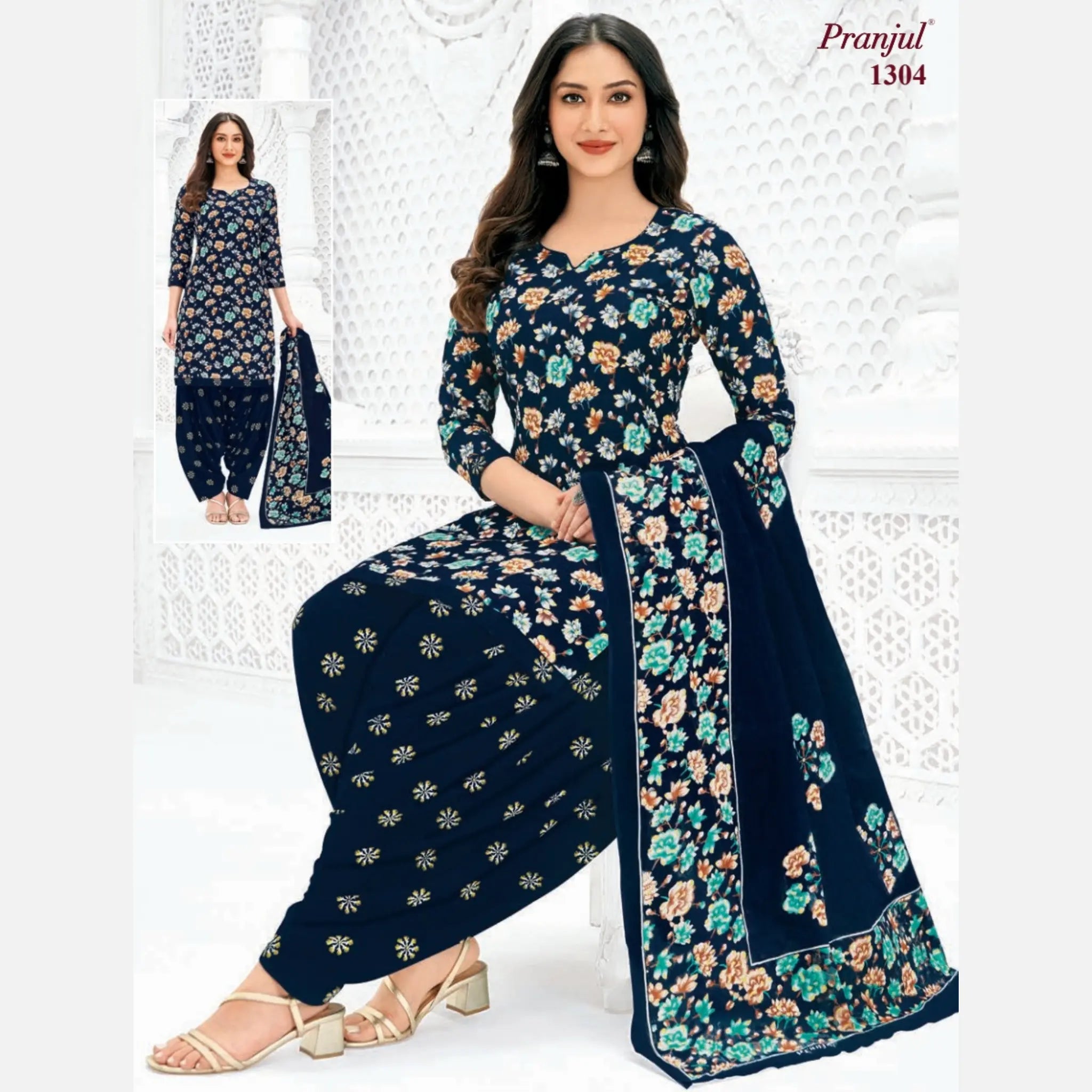 Pranjul Cotton Readymade Patiala Salwar Suit P1304