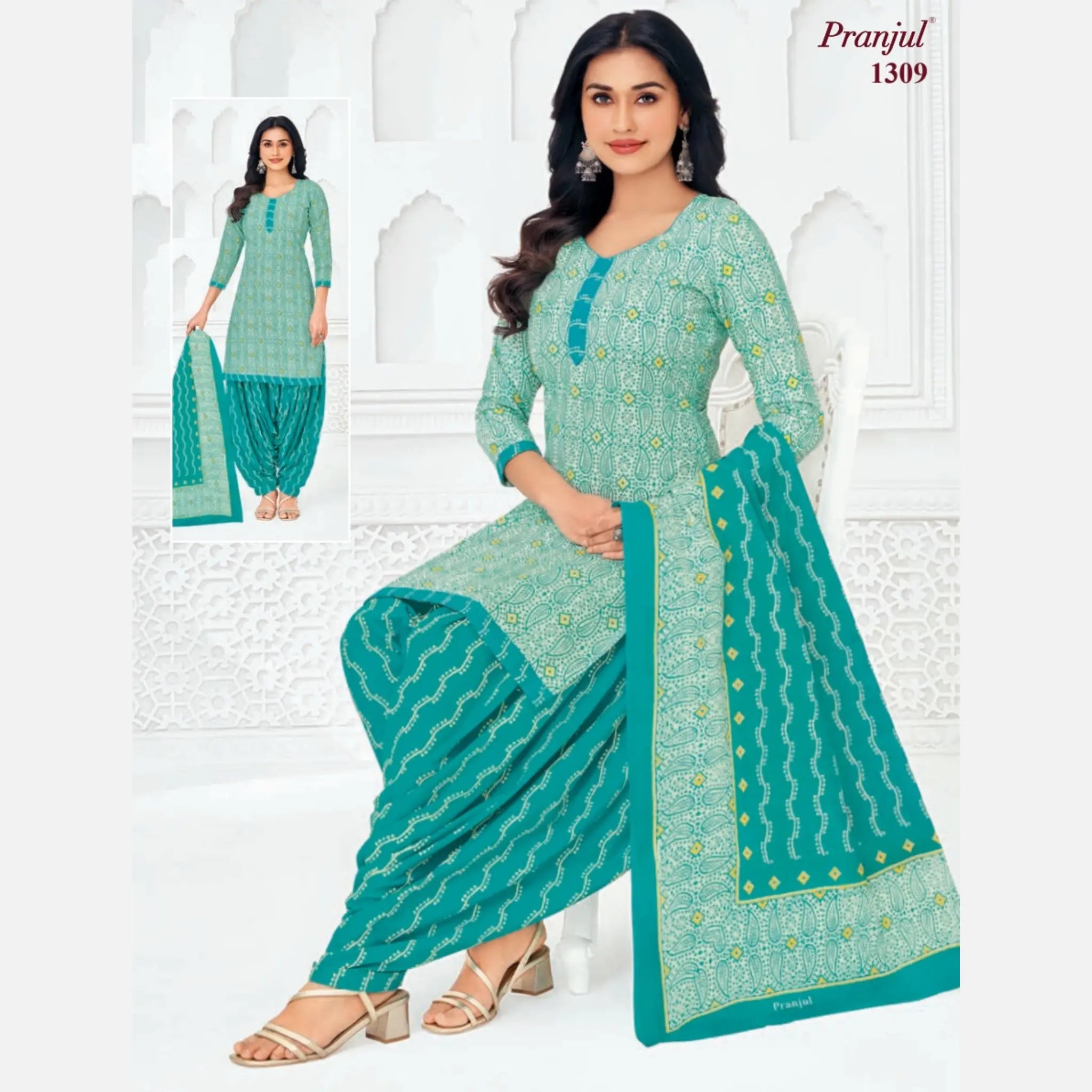 Pranjul Cotton Readymade Patiala Salwar Suit P1309