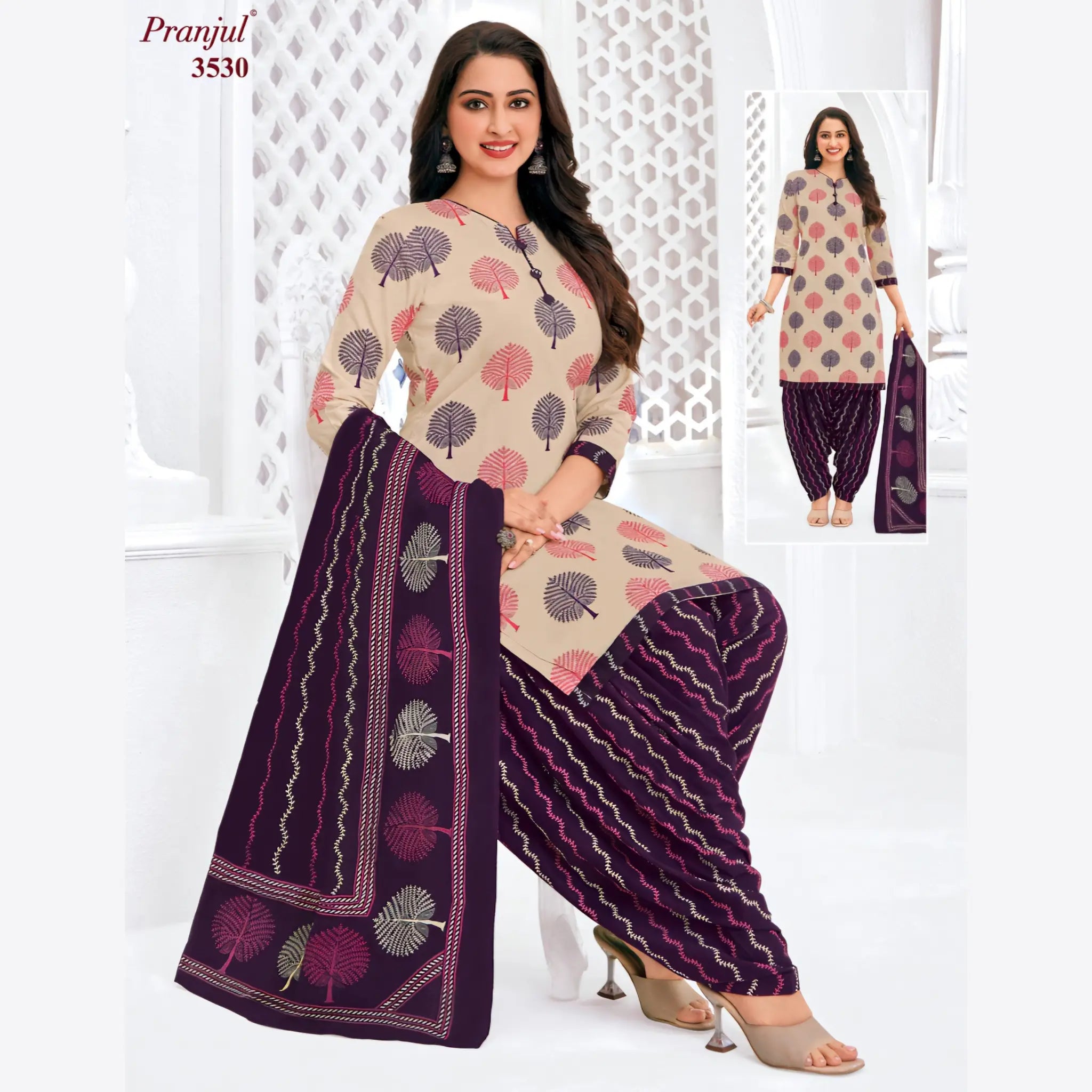 Pranjul Cotton Readymade Patiala Salwar Suit P3530