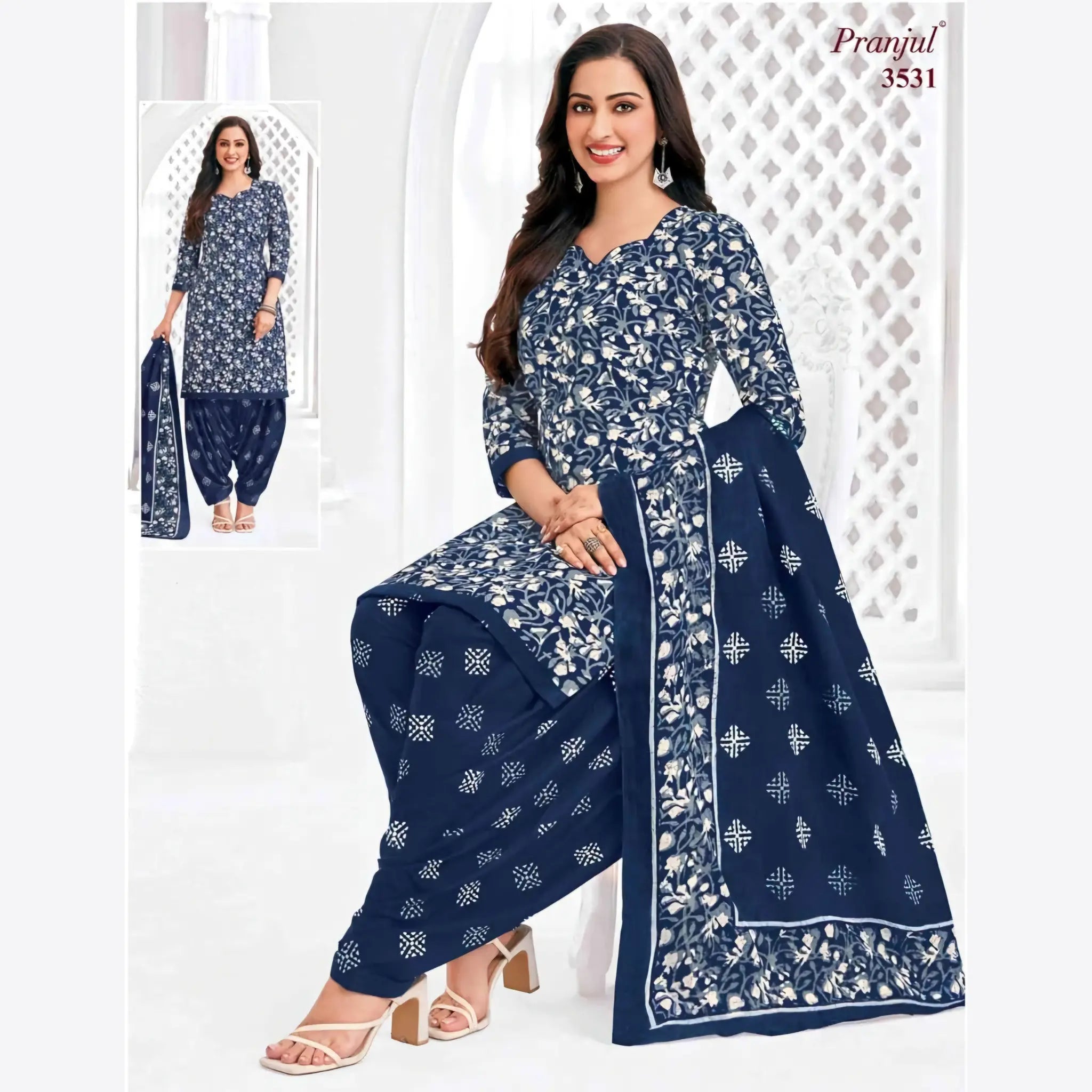 Pranjul Cotton Readymade Patiala Salwar Suit P3531