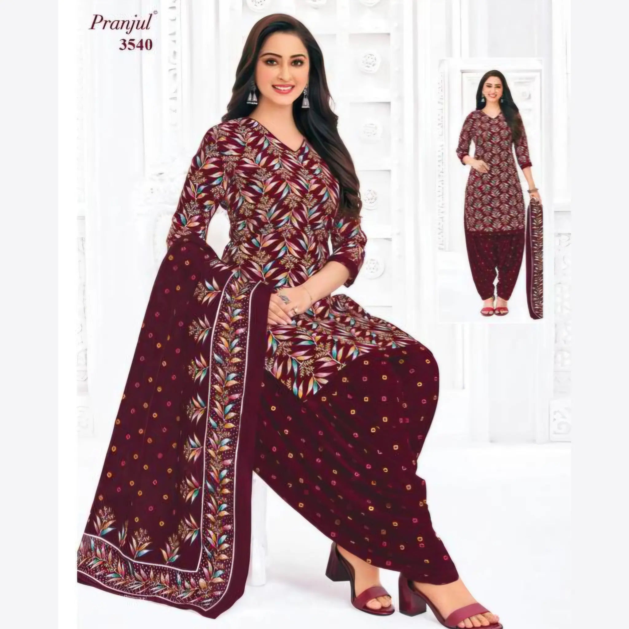 Pranjul Cotton Readymade Patiala Salwar Suit P3640
