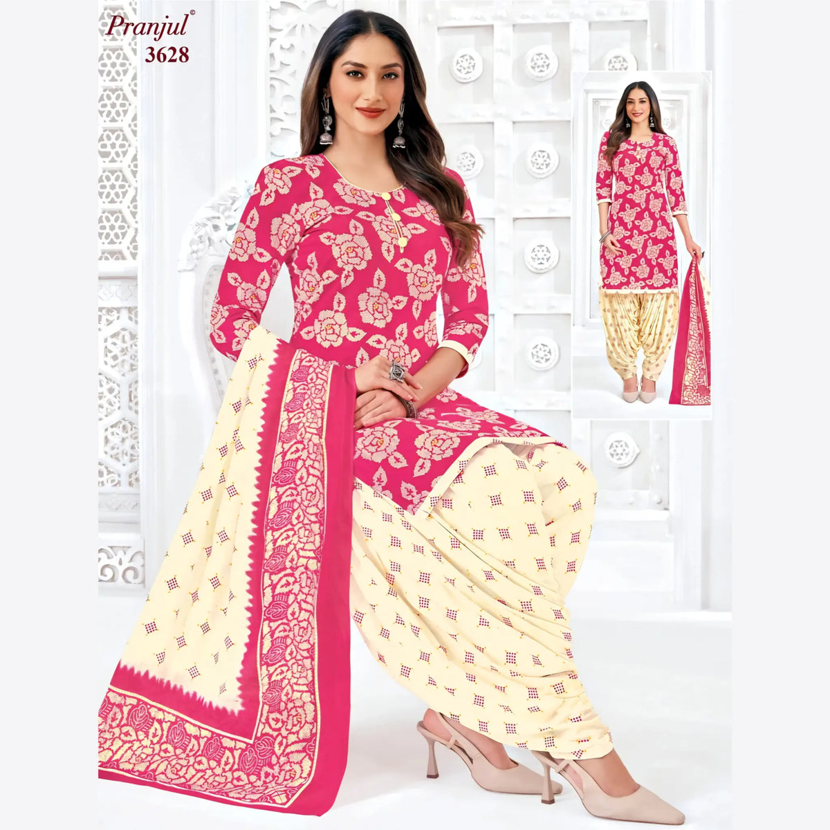 Pranjul Cotton Readymade Patiala Salwar Suit P3628