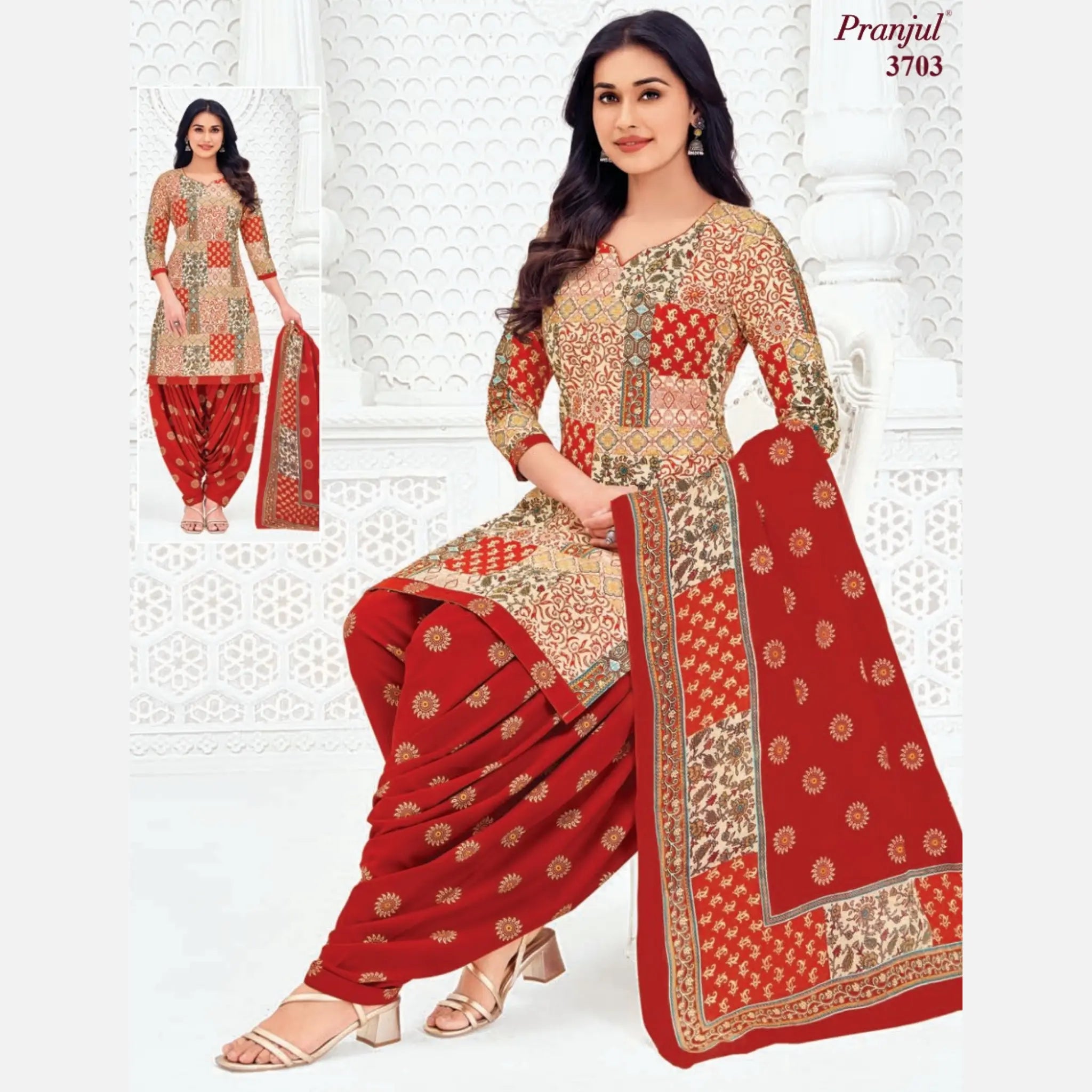 Pranjul Cotton Readymade Patiala Salwar Suit P3703