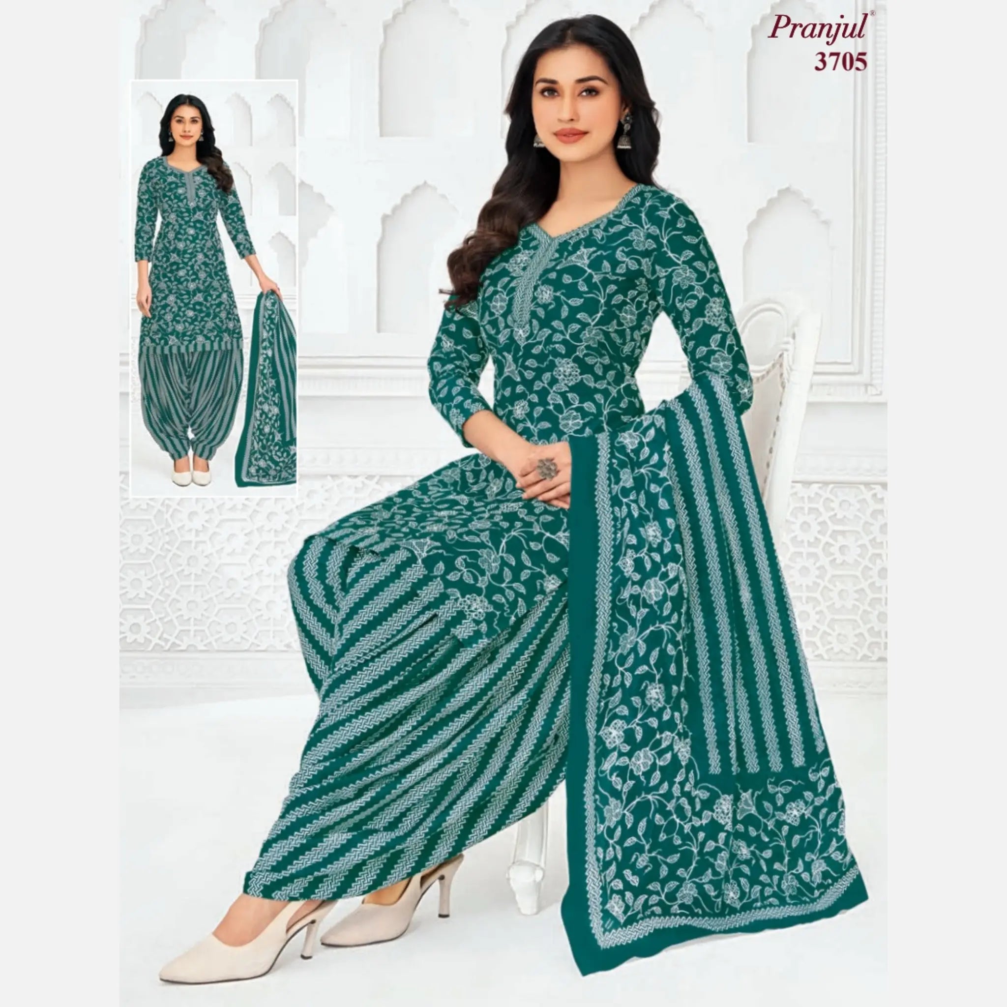 Pranjul Cotton Readymade Patiala Salwar Suit P3705