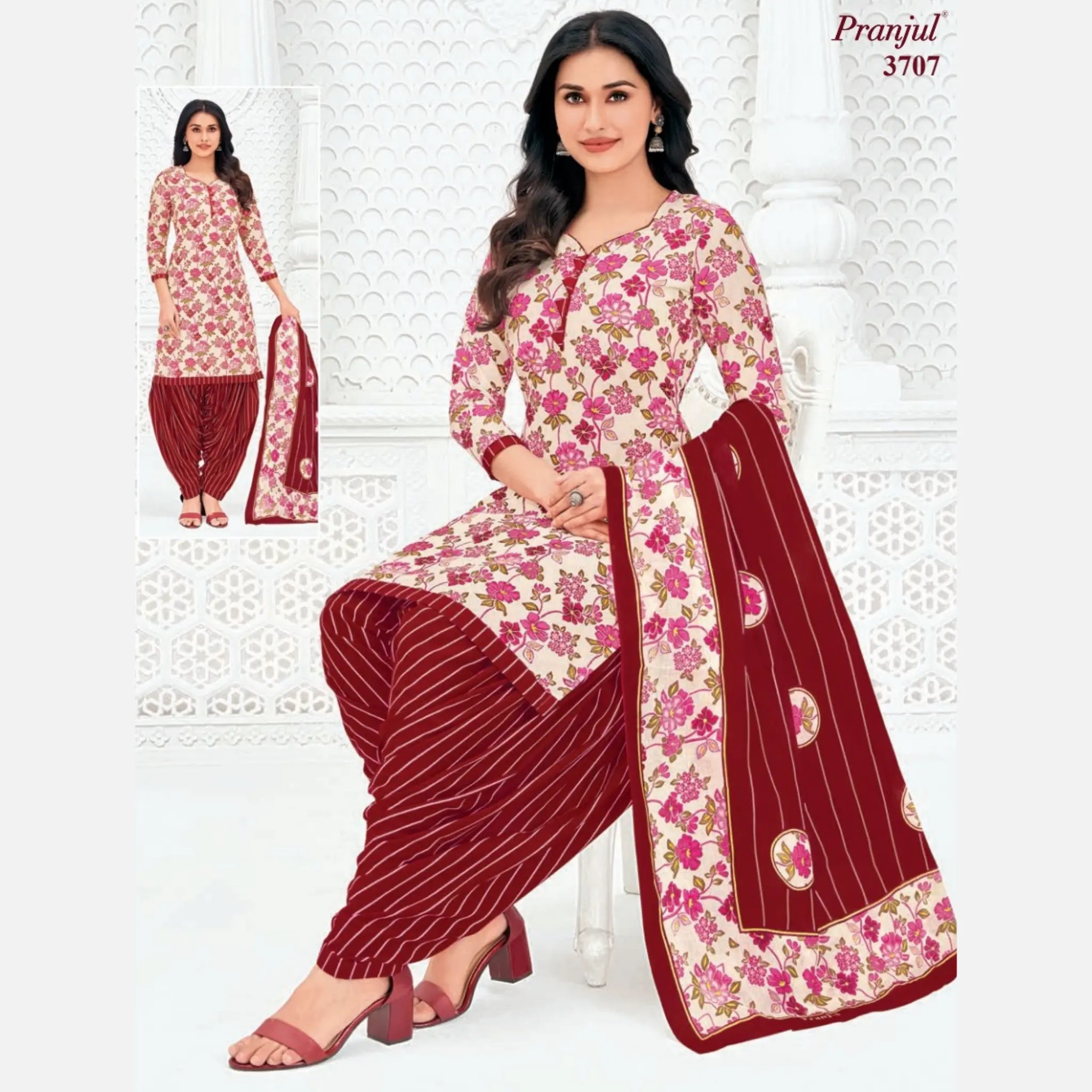 Pranjul Cotton Readymade Patiala Salwar Suit P3707