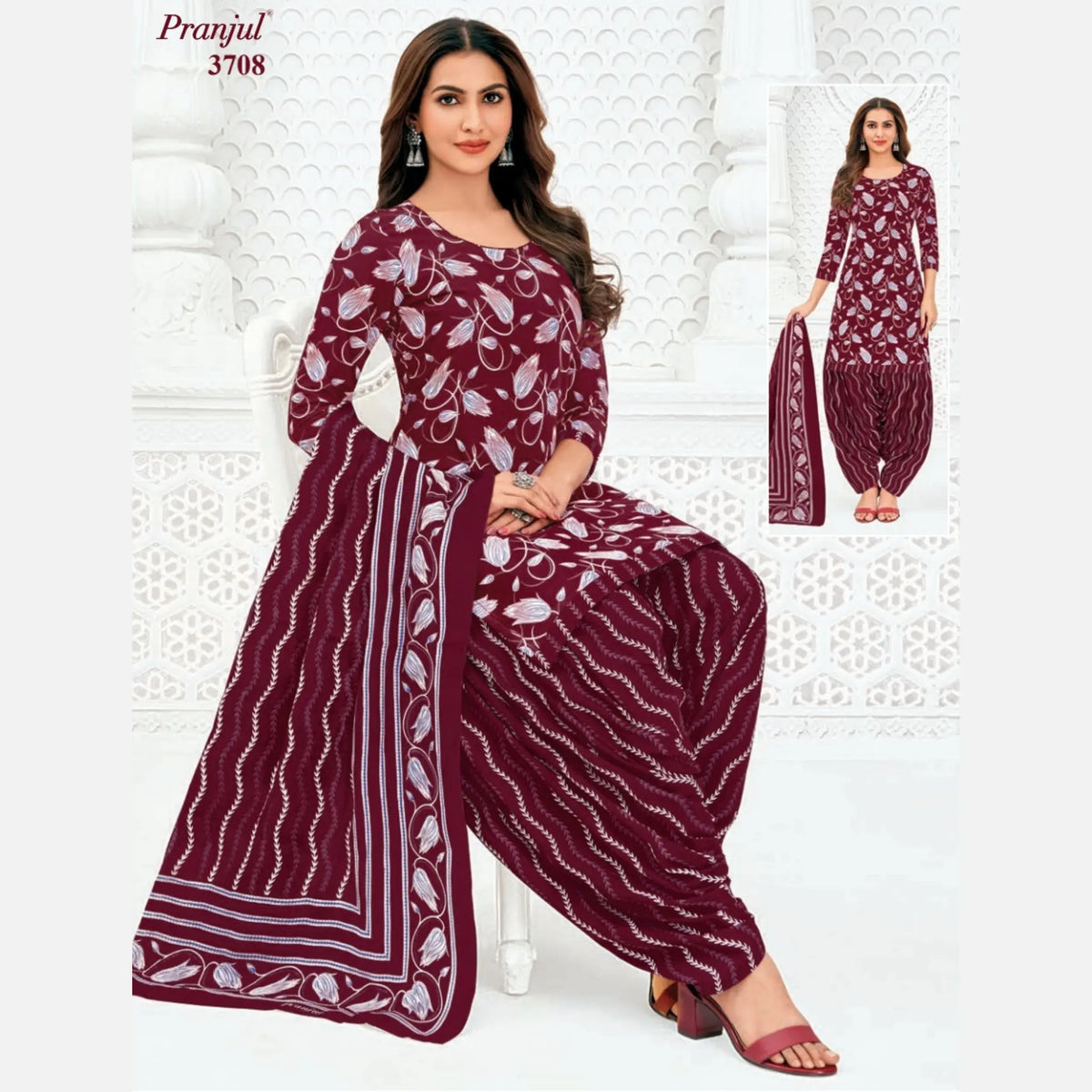 Pranjul Cotton Readymade Patiala Salwar Suit P3708