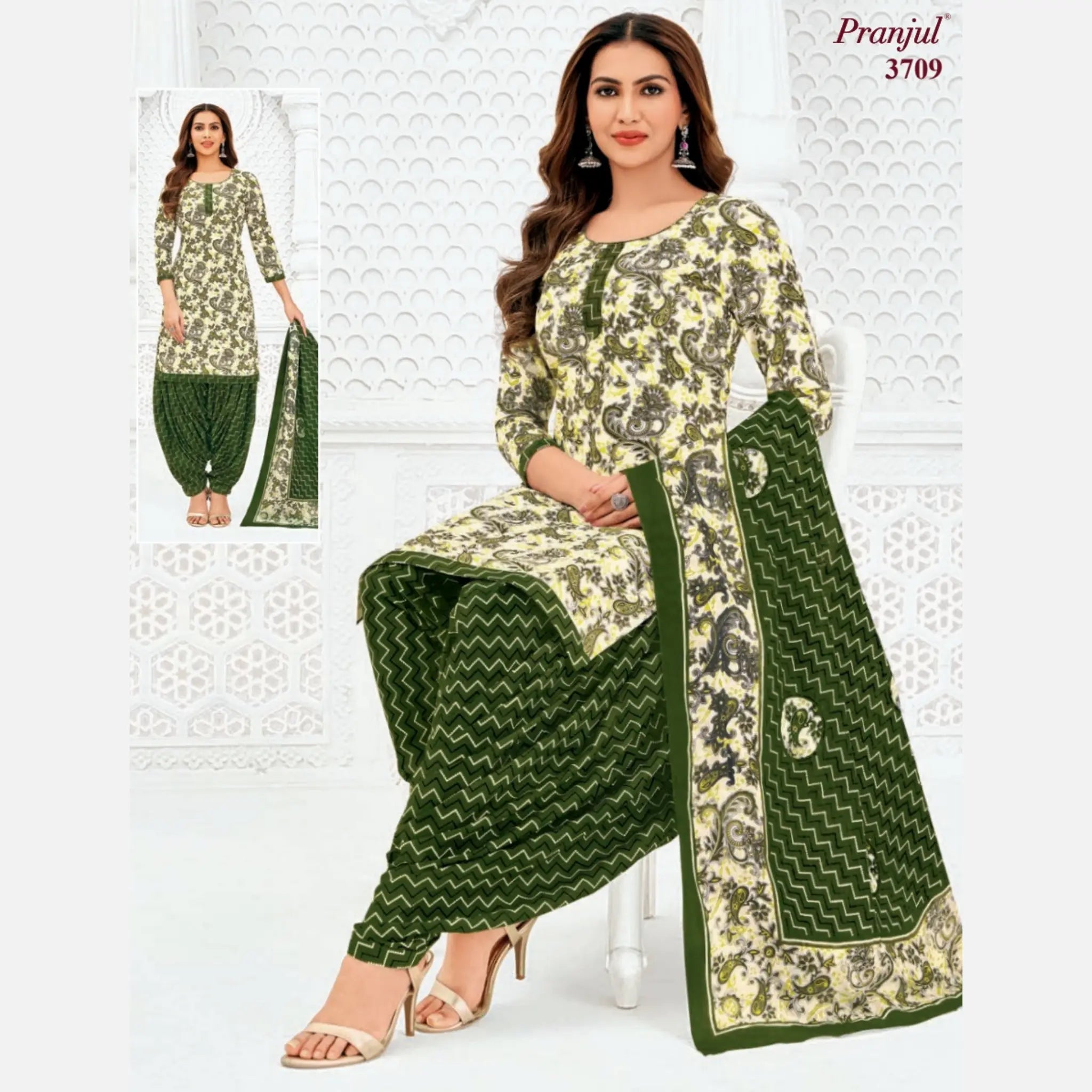 Pranjul Cotton Readymade Patiala Salwar Suit P3709