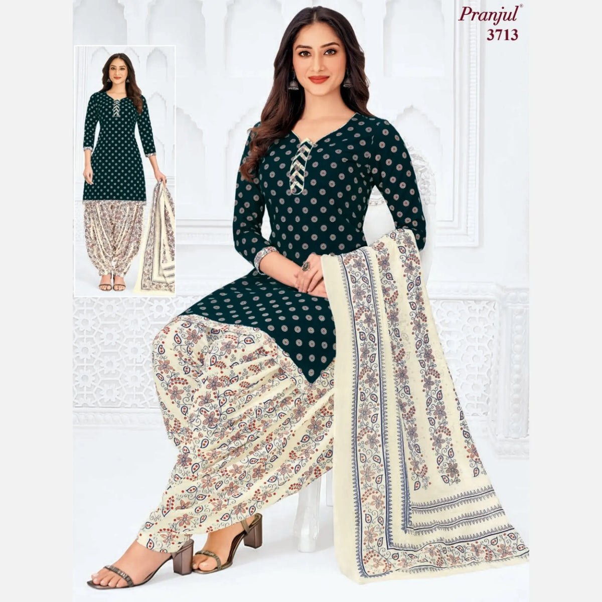 Pranjul Cotton Readymade Patiala Salwar Suit P3713
