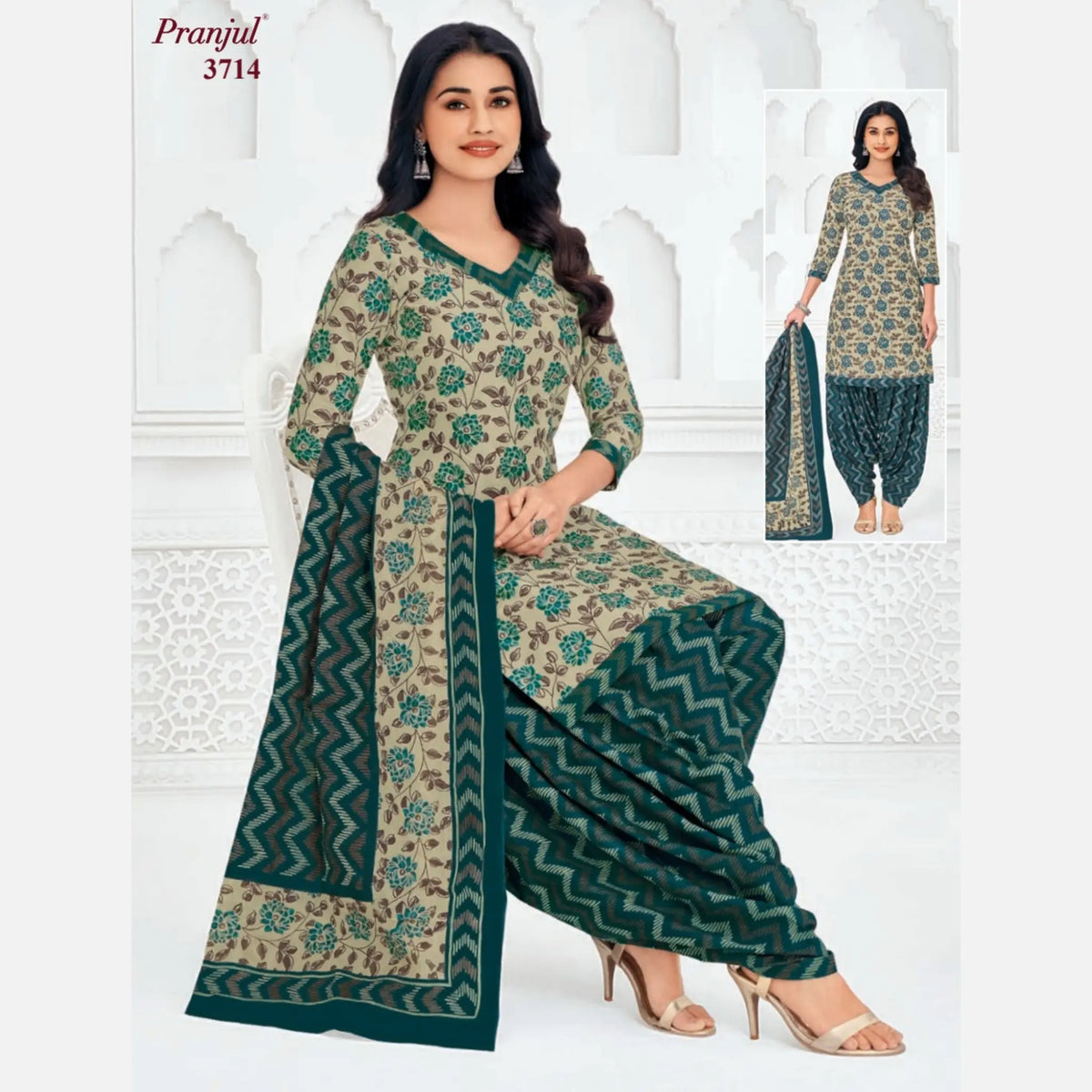 Pranjul Cotton Readymade Patiala Salwar Suit P3714