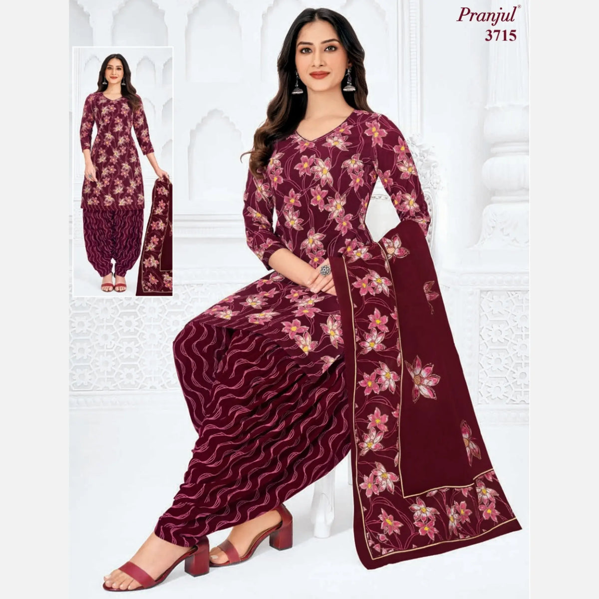 Pranjul Cotton Readymade Patiala Salwar Suit P3715
