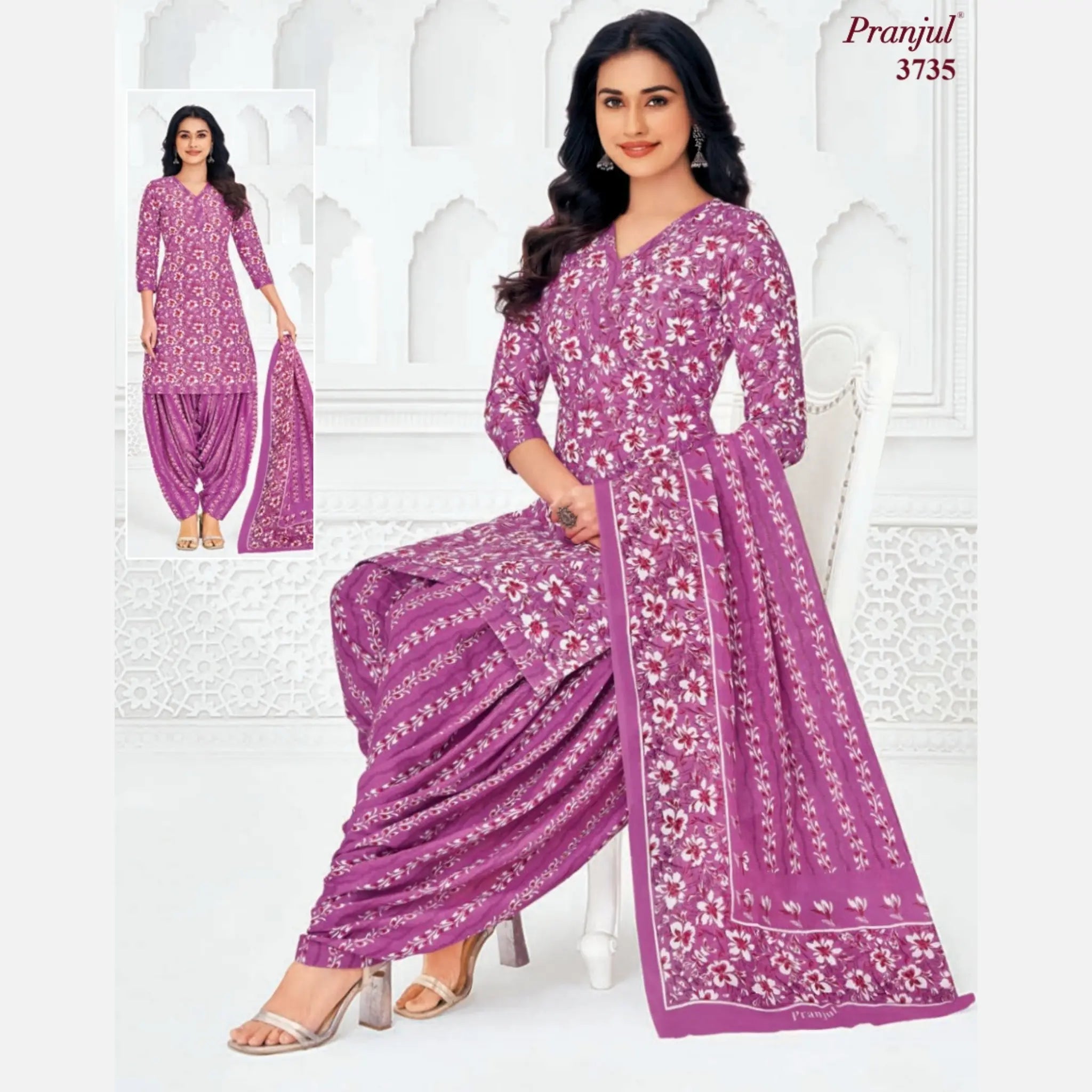 Pranjul Cotton Readymade Patiala Salwar Suit P3735