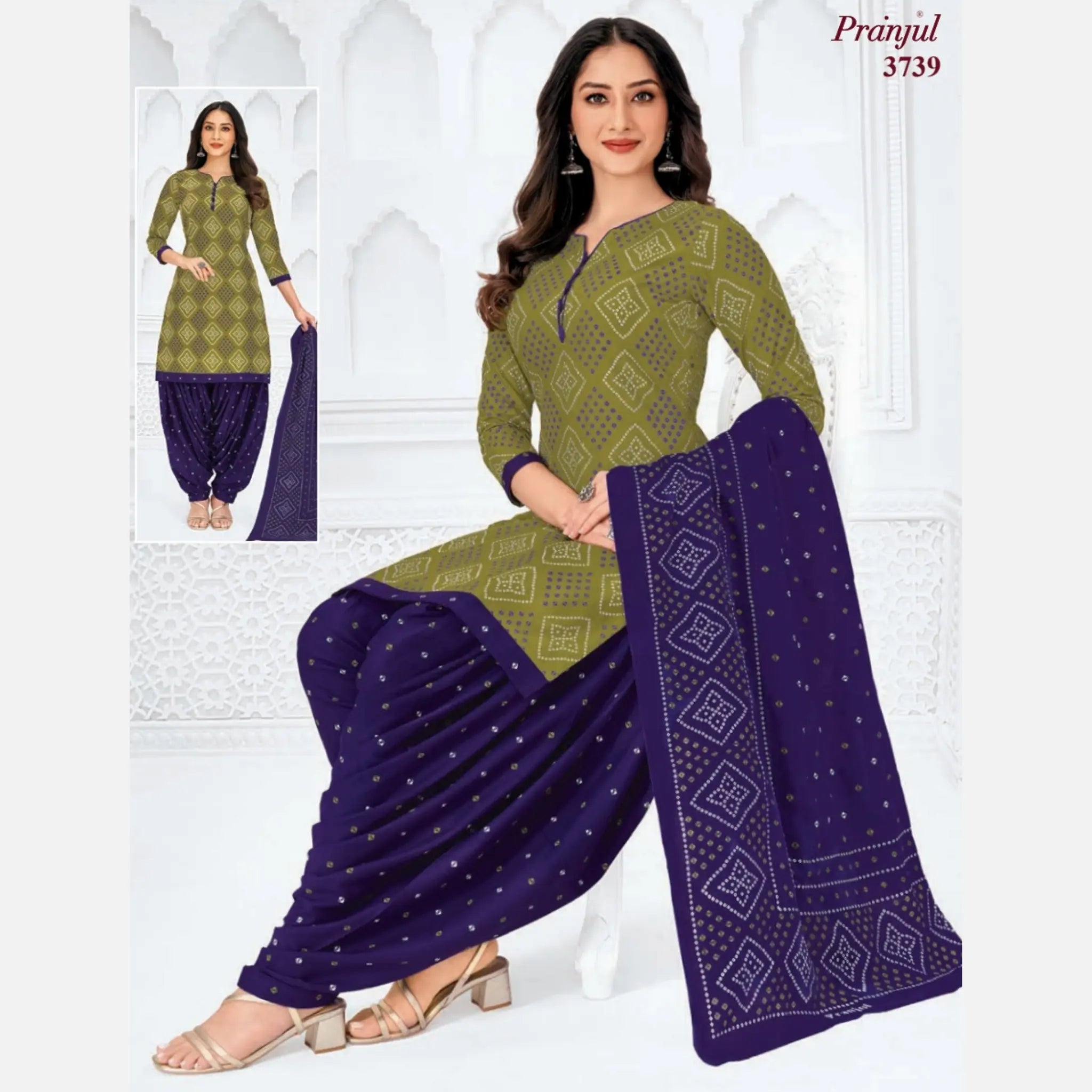 Pranjul Cotton Readymade Patiala Salwar Suit P3739