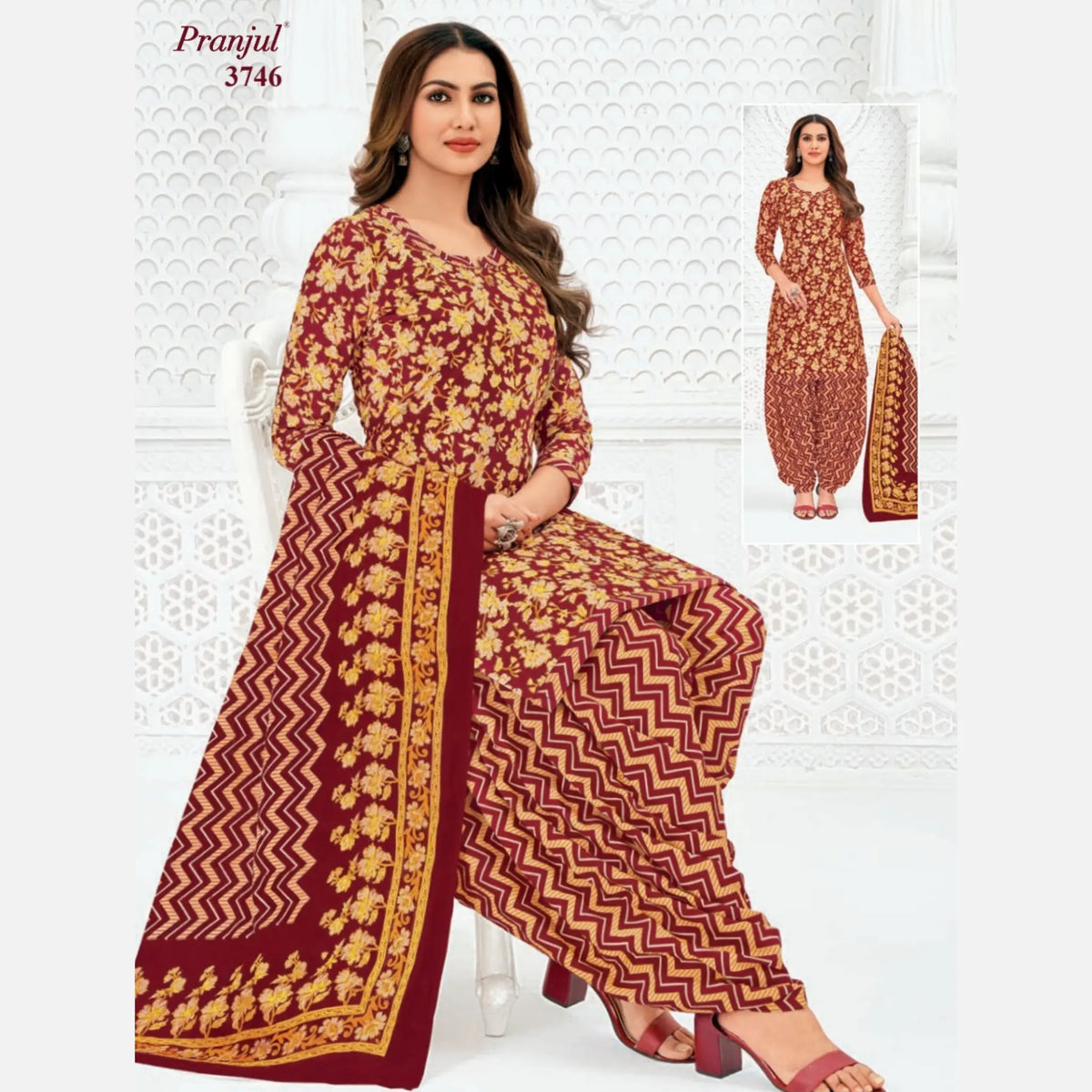 Pranjul Cotton Readymade Patiala Salwar Suit P3746 Main image