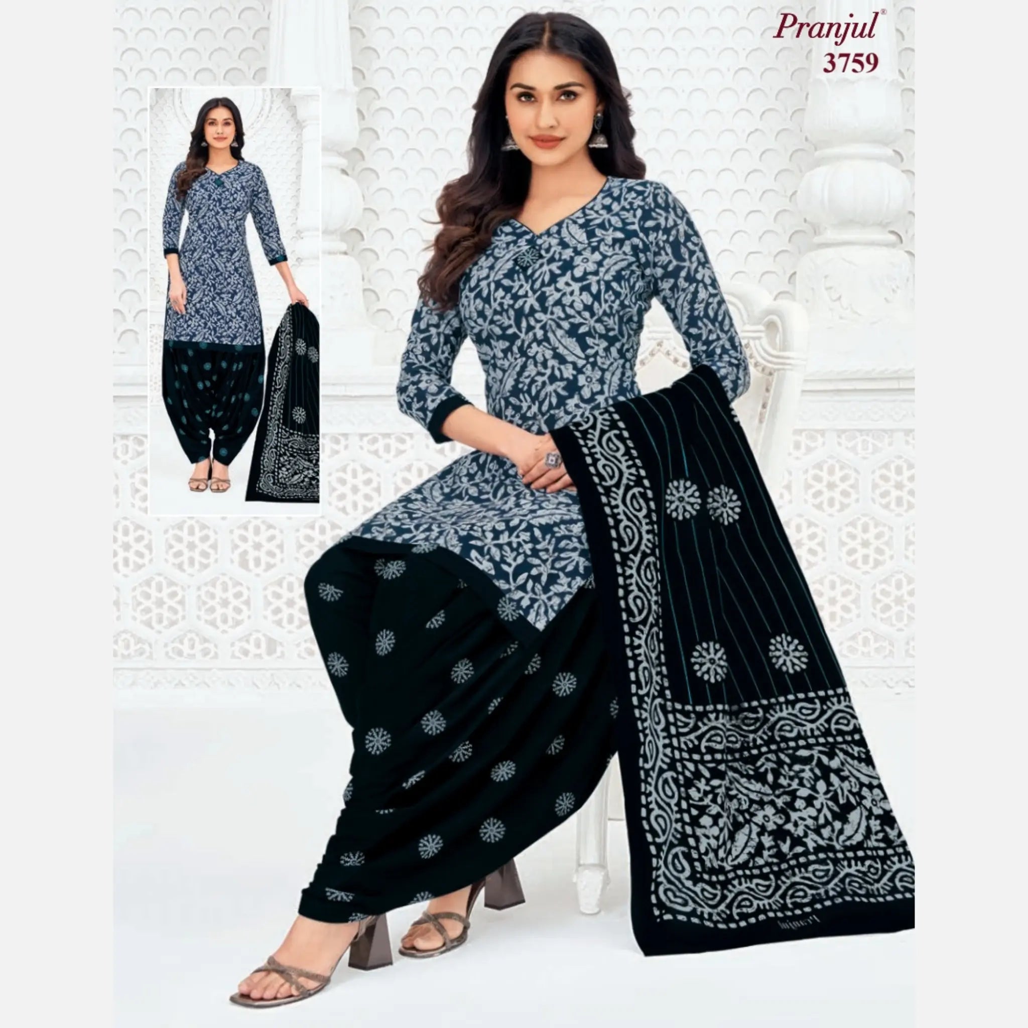 Pranjul Cotton Readymade Patiala Salwar Suit P3759