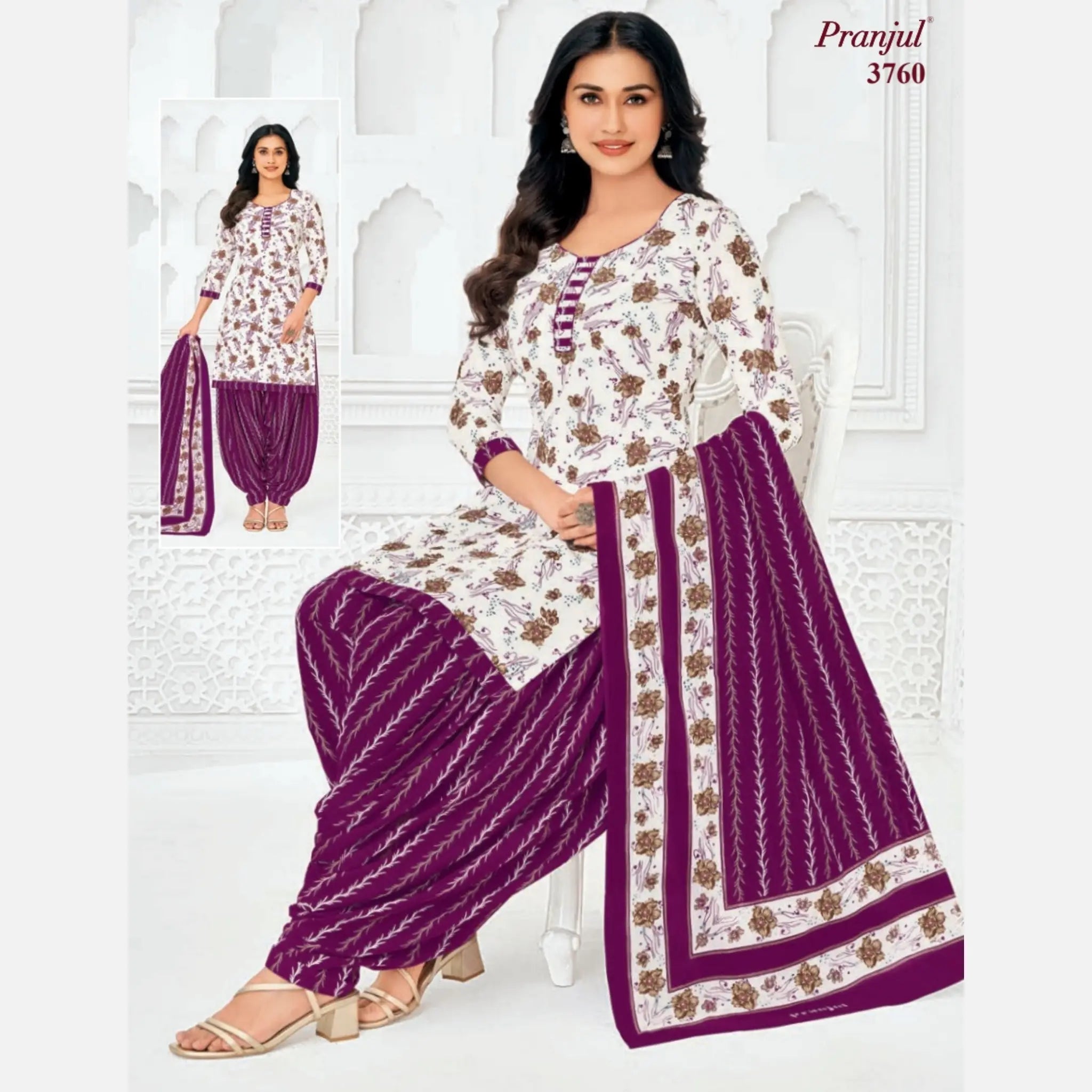 Pranjul Cotton Readymade Patiala Salwar Suit P3760