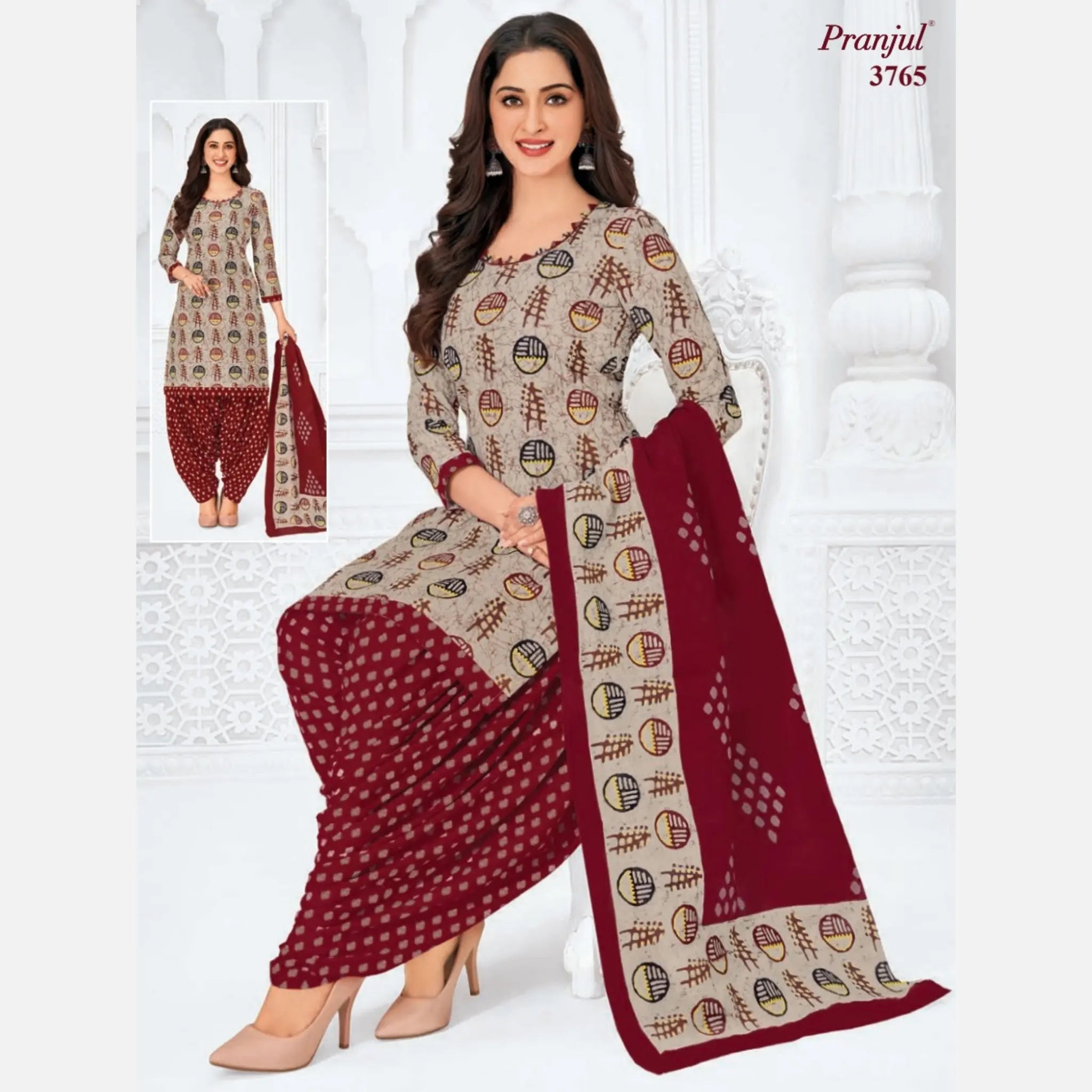 Pranjul Cotton Readymade Patiala Salwar Suit P3765