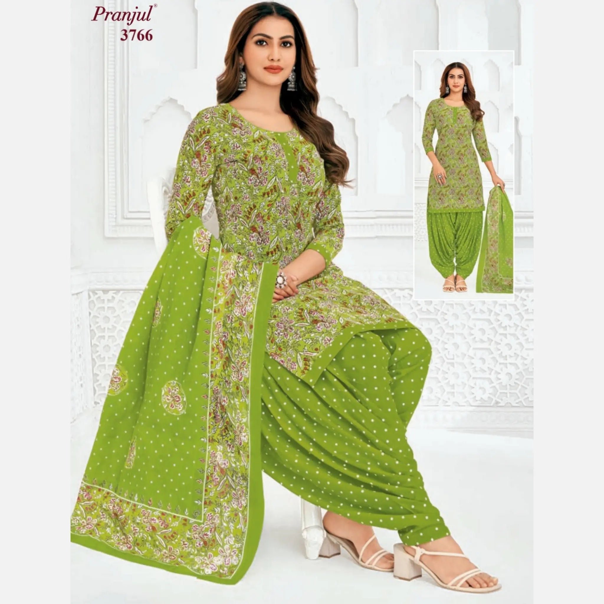 Pranjul Cotton Readymade Patiala Salwar Suit P3766