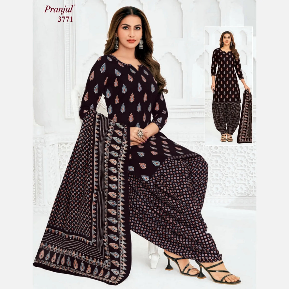 Pranjul Cotton Readymade Patiala Salwar Suit P3771