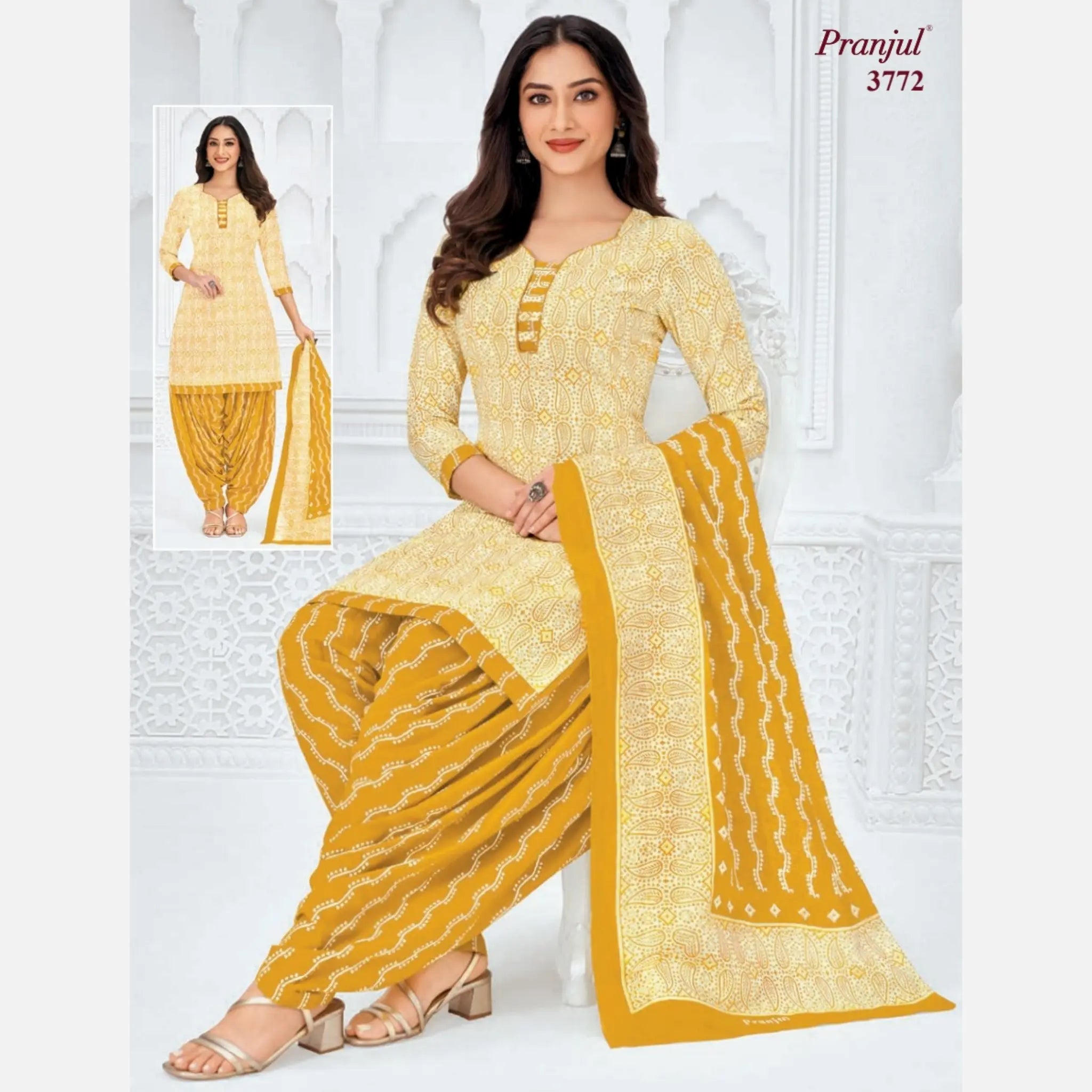 Pranjul Cotton Readymade Patiala Salwar Suit P3772