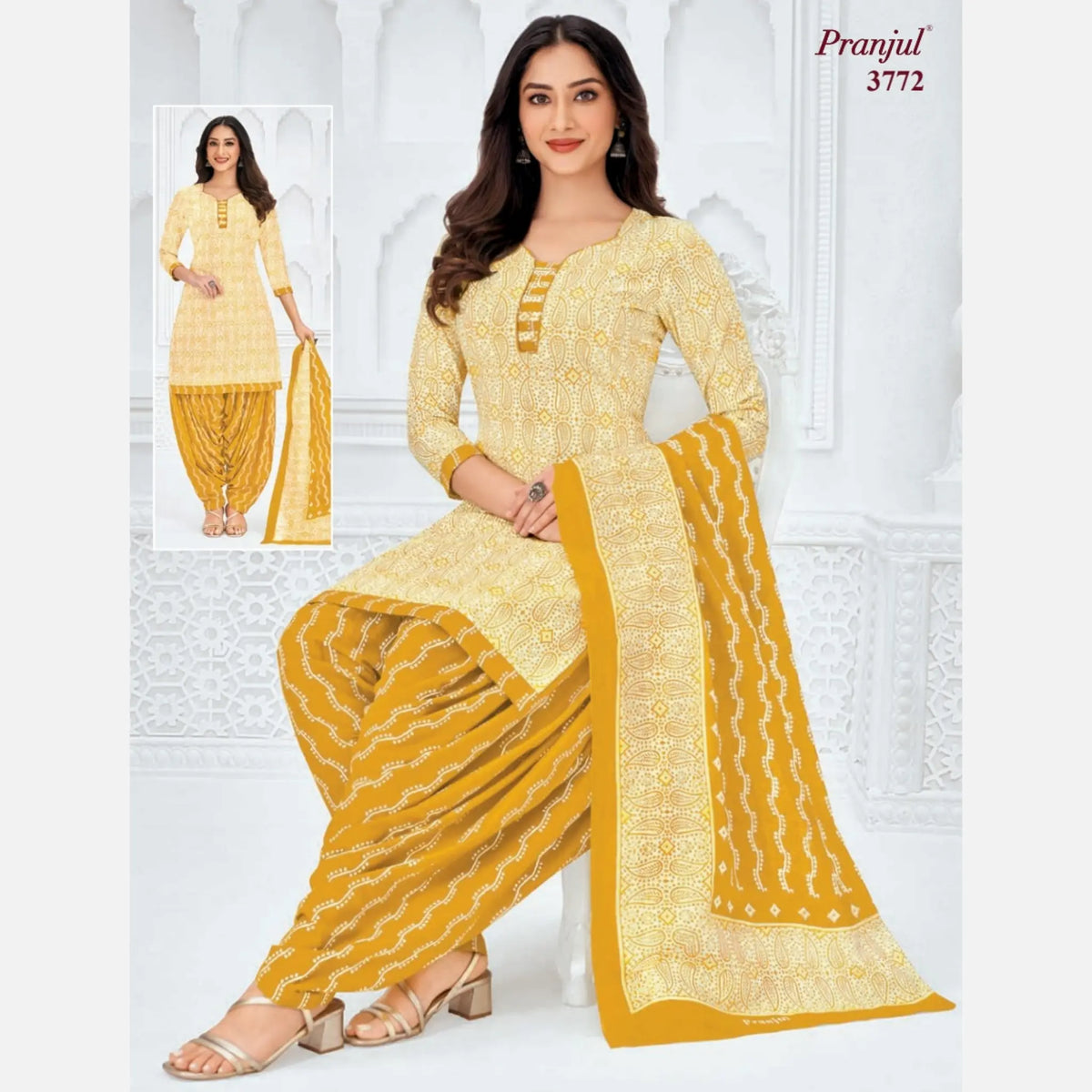 Pranjul Cotton Readymade Patiala Salwar Suit P3772