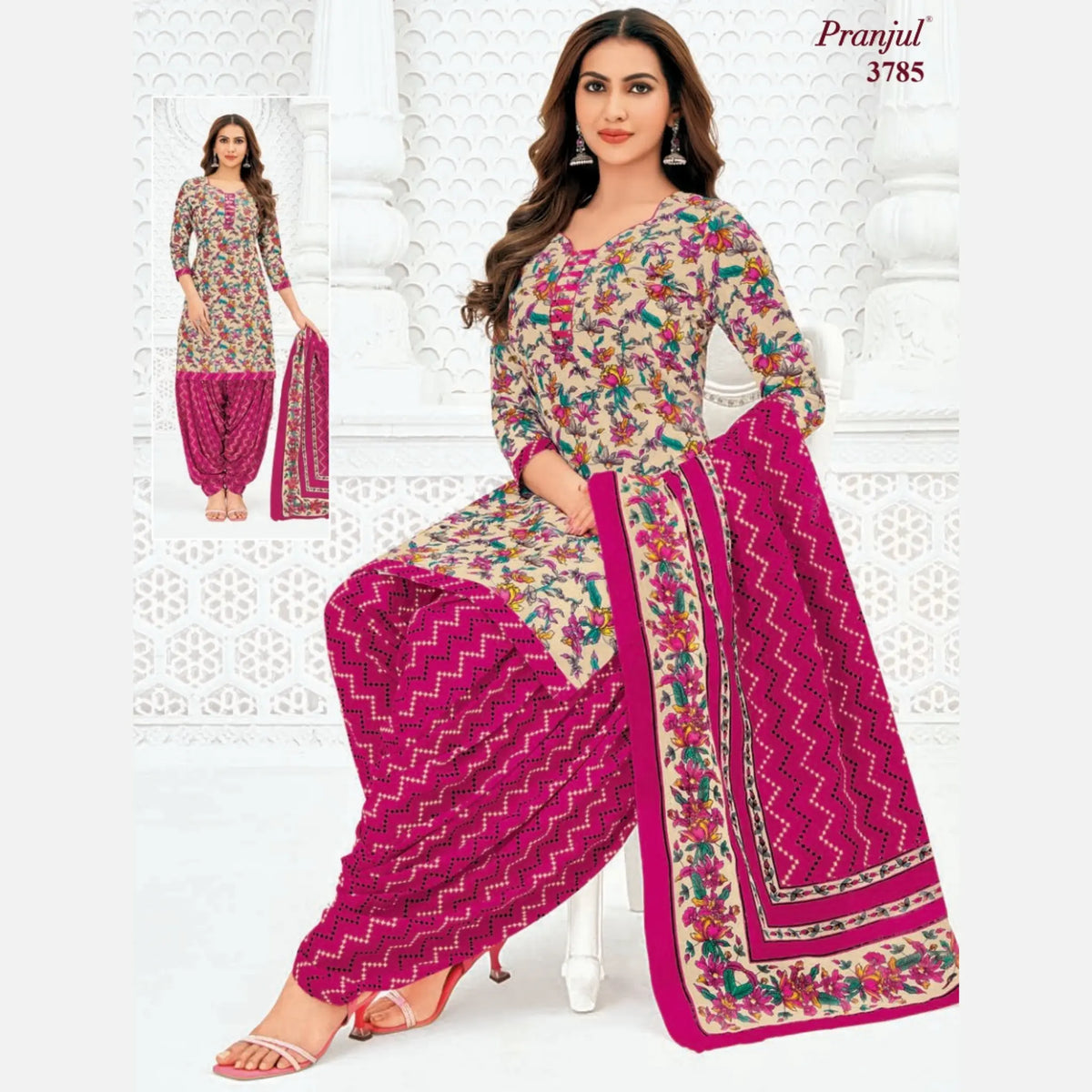 Pranjul Cotton Readymade Patiala Salwar Suit P3785