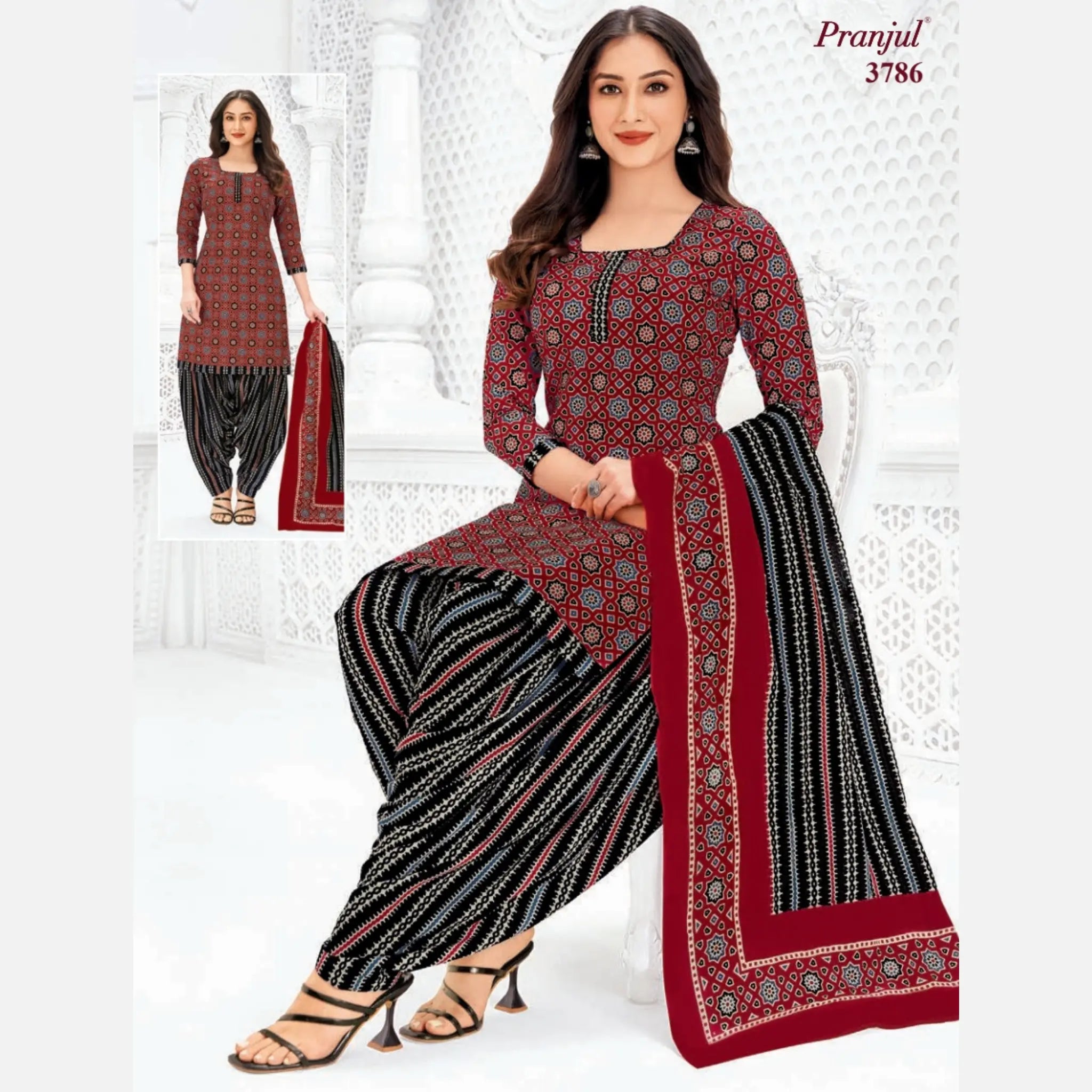 Pranjul Cotton Readymade Patiala Salwar Suit P3786
