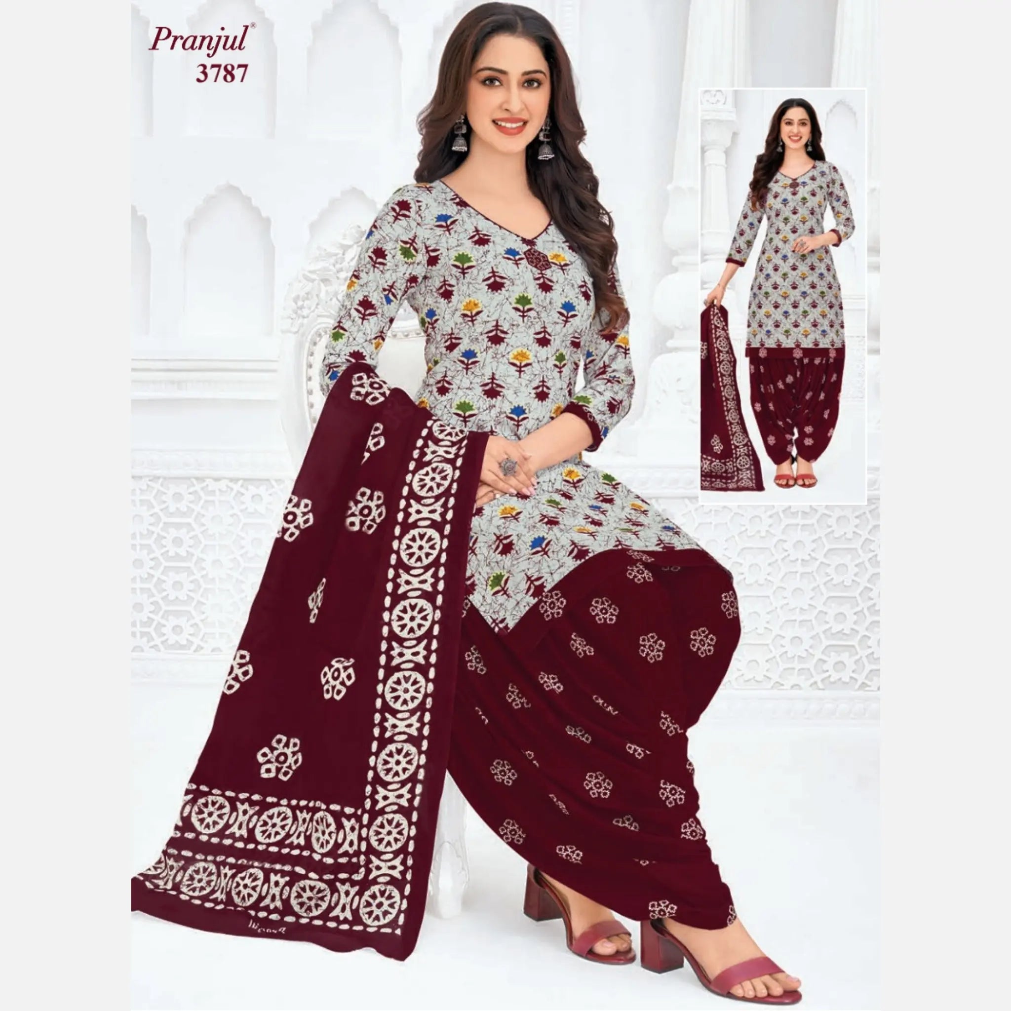Pranjul Cotton Readymade Patiala Salwar Suit P3787