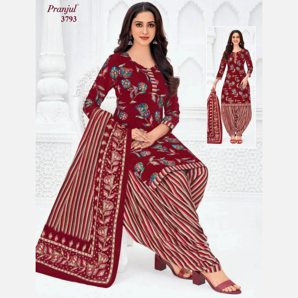 Pranjul Cotton Readymade Patiala Salwar Suit P3793