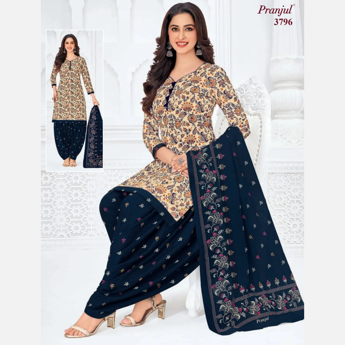 Pranjul Cotton Readymade Patiala Salwar Suit P3796