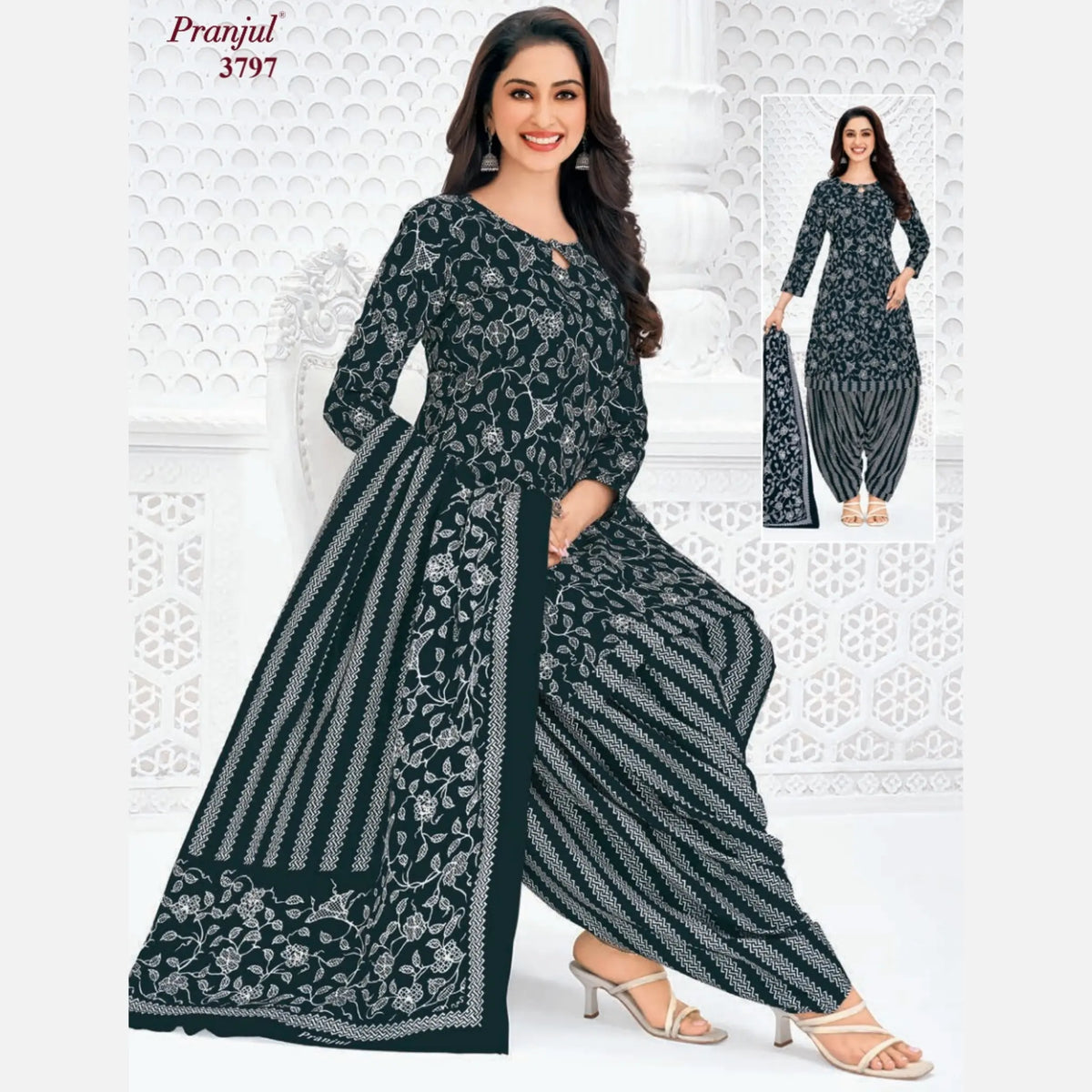 Pranjul Cotton Readymade Patiala Salwar Suit P3797