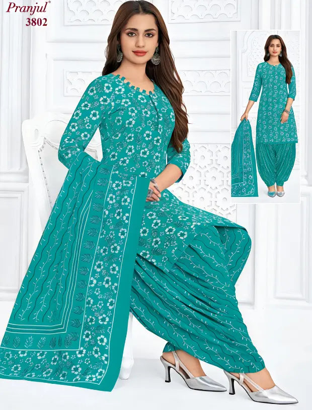 Pranjul Cotton Readymade Patiala Salwar Suit P3802