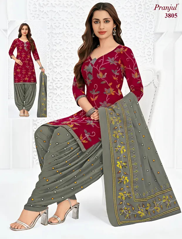 Pranjul Cotton Readymade Patiala Salwar Suit P3805