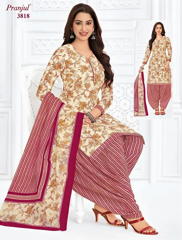 Pranjul Cotton Readymade Patiala Salwar Suit P3818 Main image