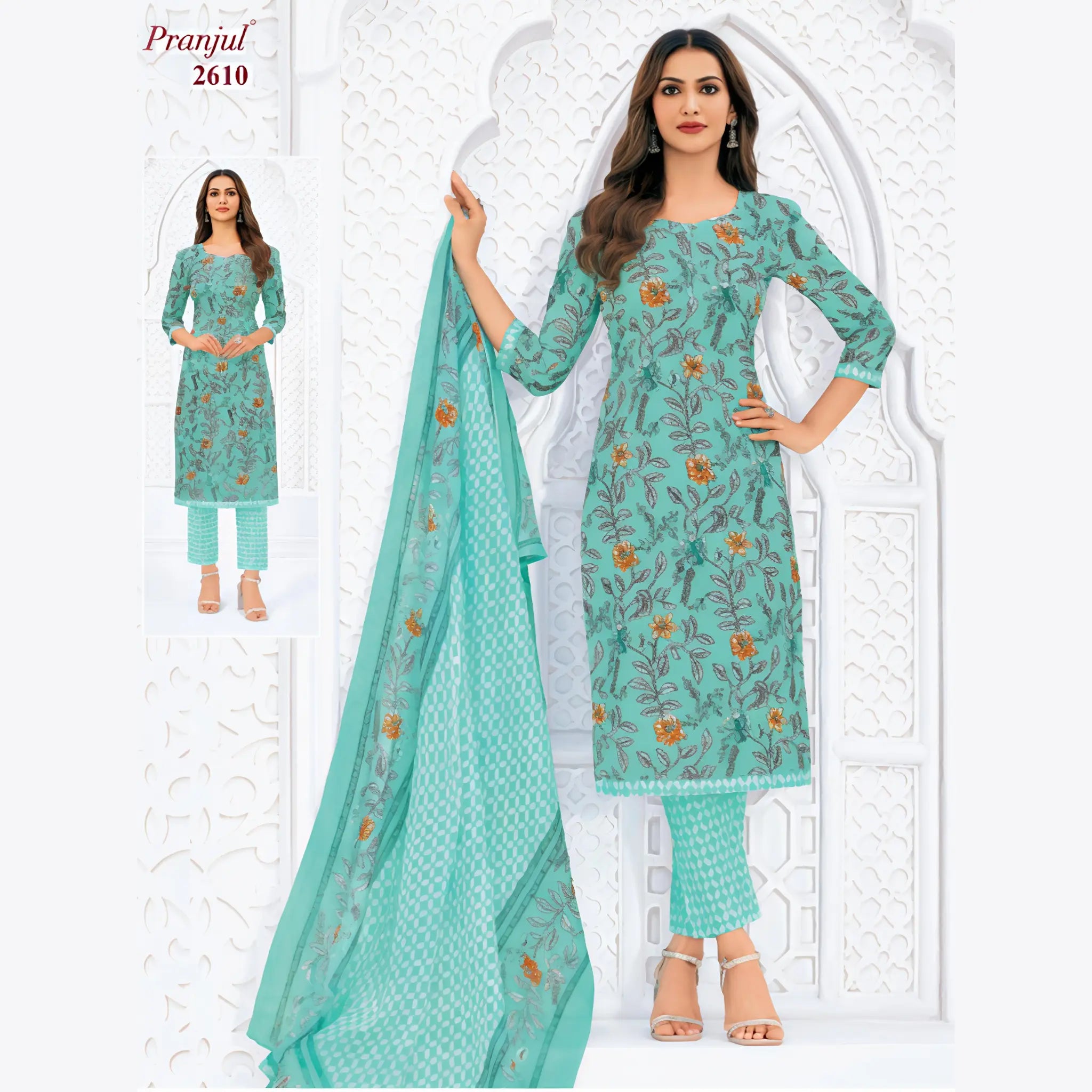 Pranjul Cotton Straight Pant Salwar Suit - P2610
