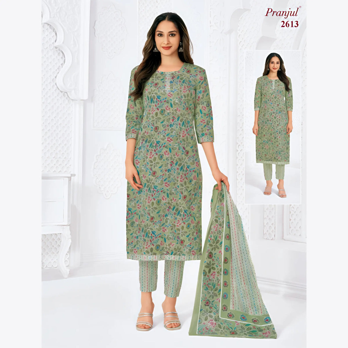 Pranjul Cotton Straight Pant Salwar Suit - P2613