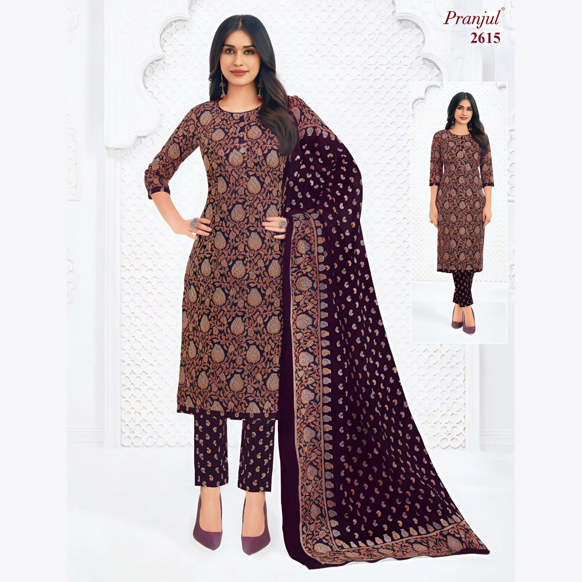 Pranjul Cotton Straight Pant Salwar Suit - P2615 Main image