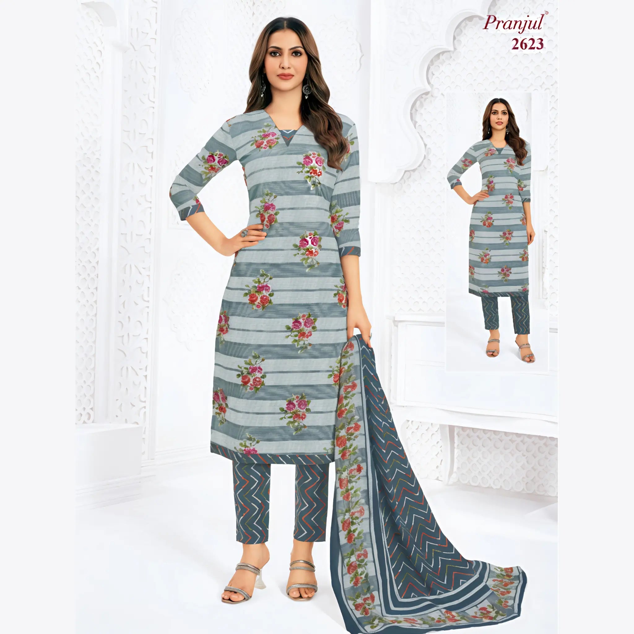 Pranjul Cotton Straight Pant Salwar Suit - P2623