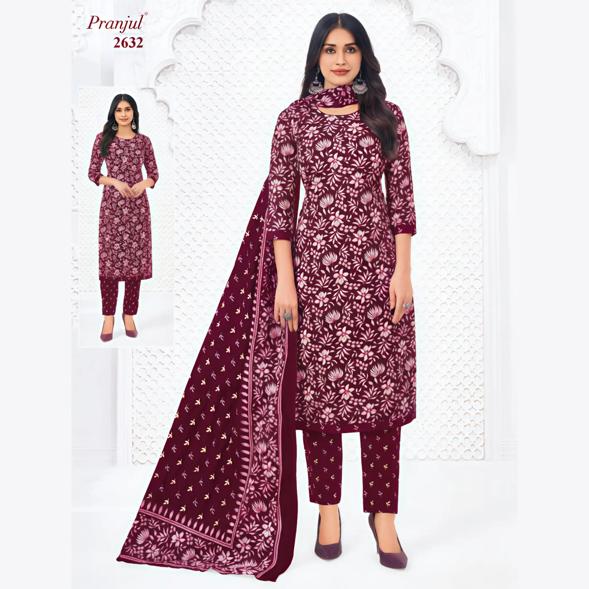 Pranjul Cotton Straight Pant Salwar Suit - P2632