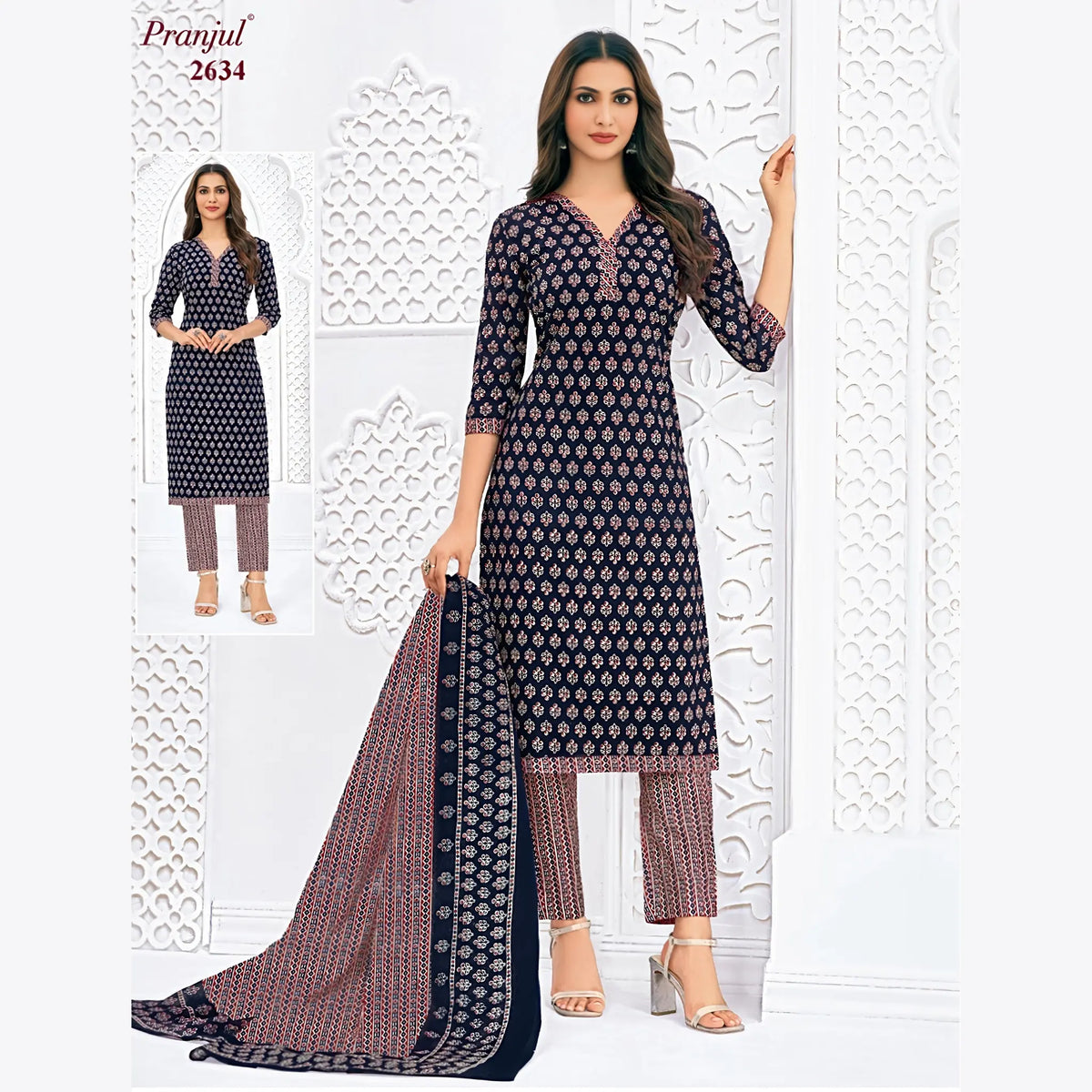 Pranjul Cotton Straight Pant Salwar Suit - P2634