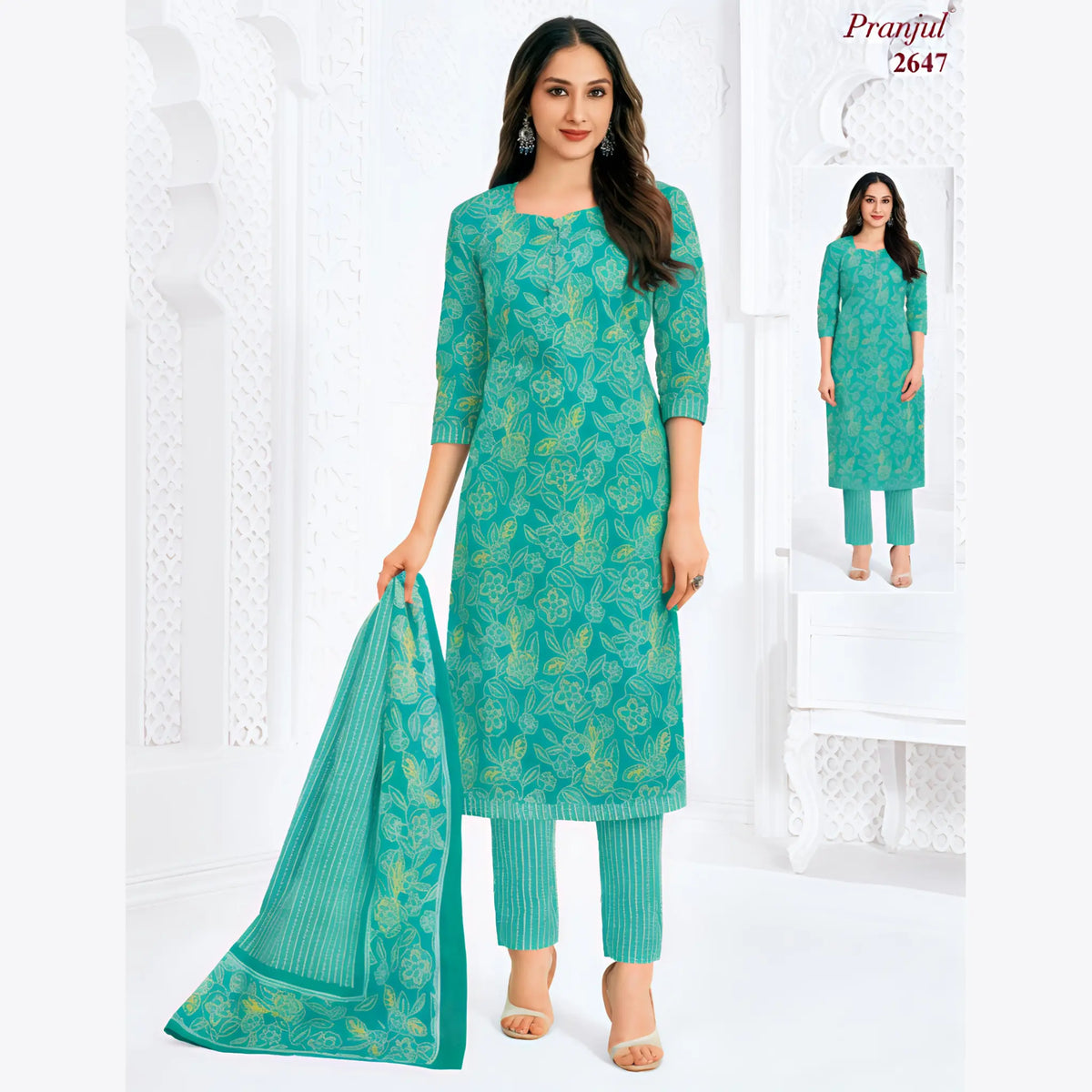 Pranjul Cotton Straight Pant Salwar Suit - P2647