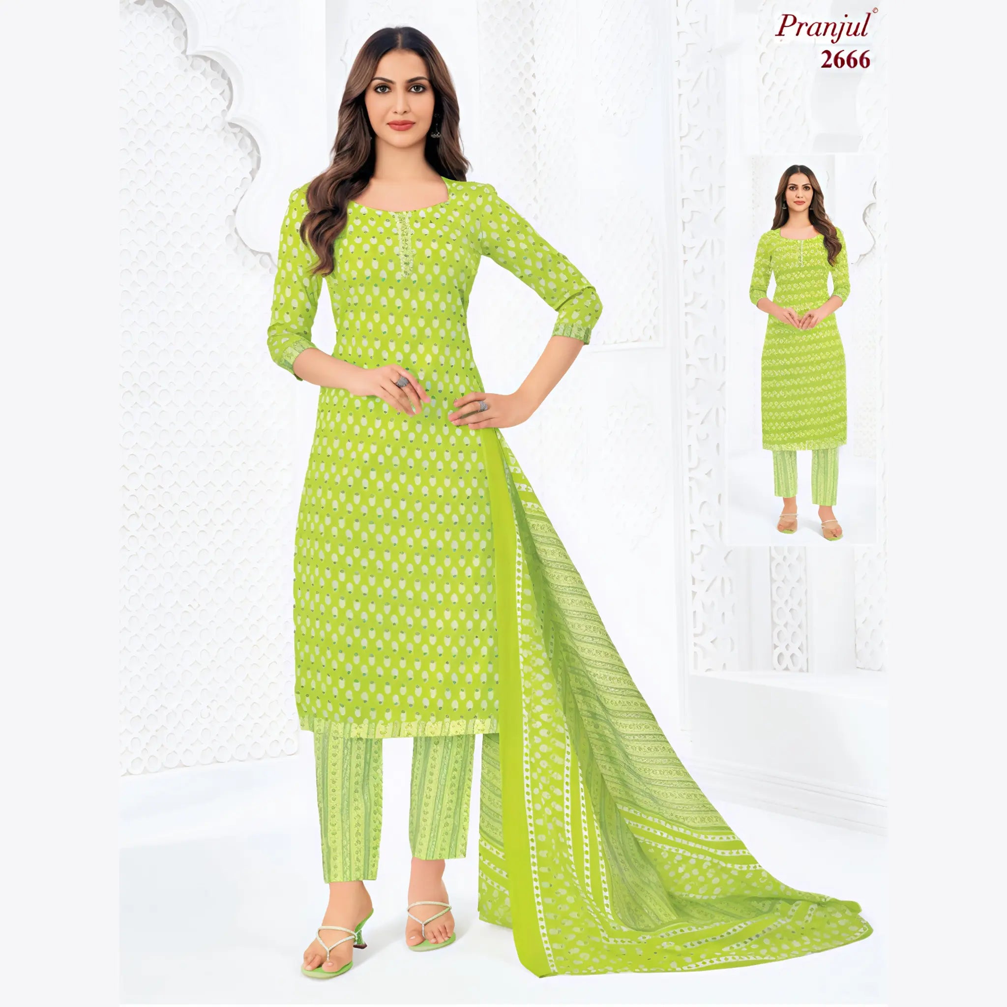 Pranjul Cotton Straight Pant Salwar Suit - P2666 Main image