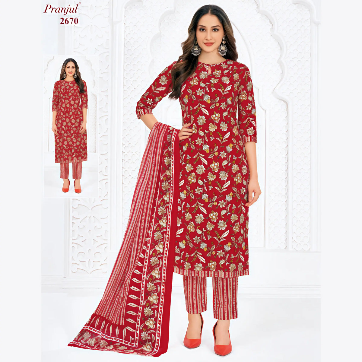 Pranjul Cotton Straight Pant Salwar Suit - P2670 Main image