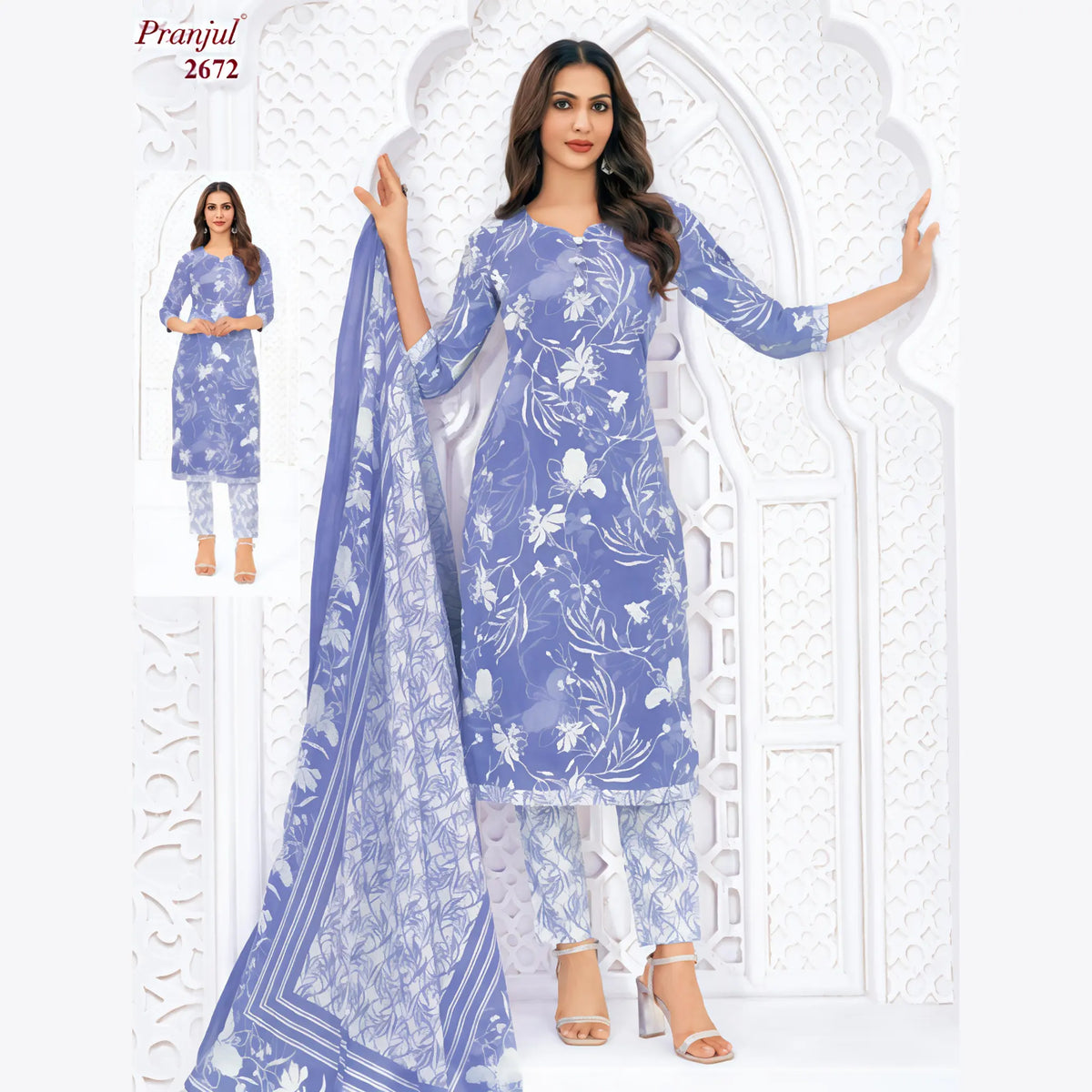 Pranjul Cotton Straight Pant Salwar Suit - P2672 Main image