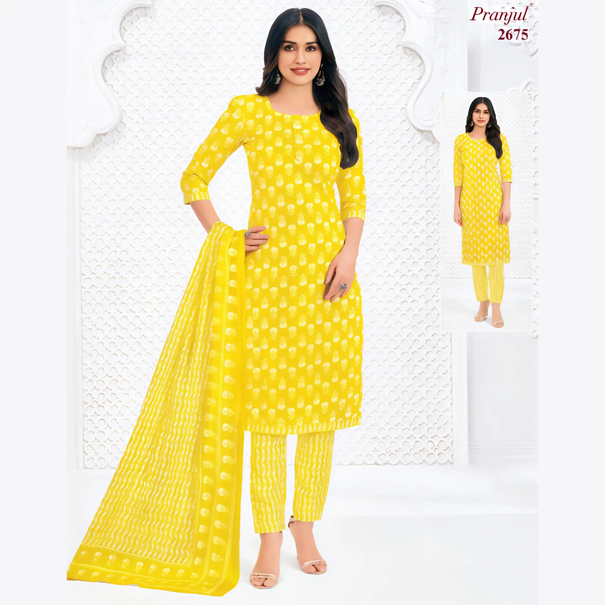 Pranjul Cotton Straight Pant Salwar Suit - P2675 Main image
