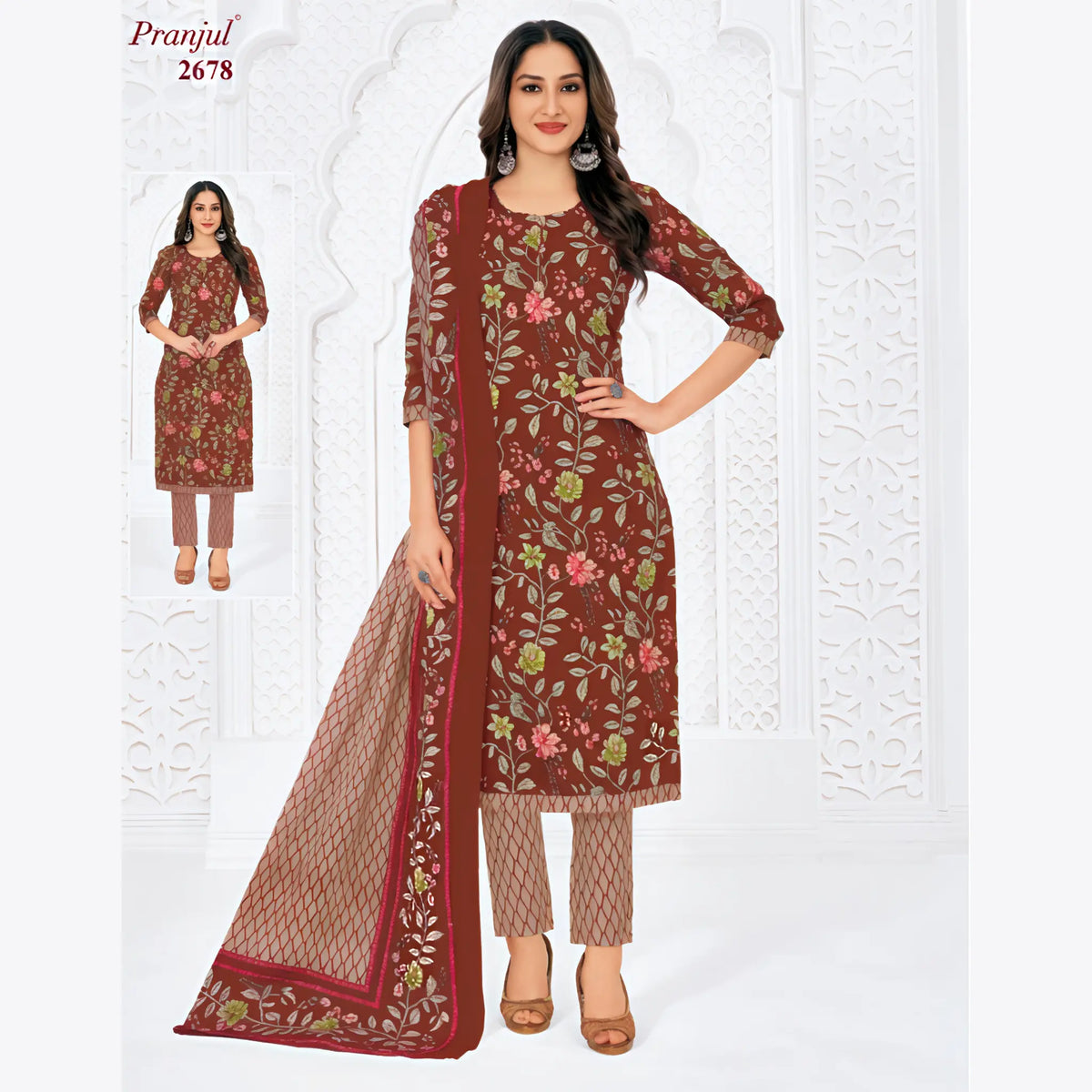 Pranjul Cotton Straight Pant Salwar Suit - P2678 Main image